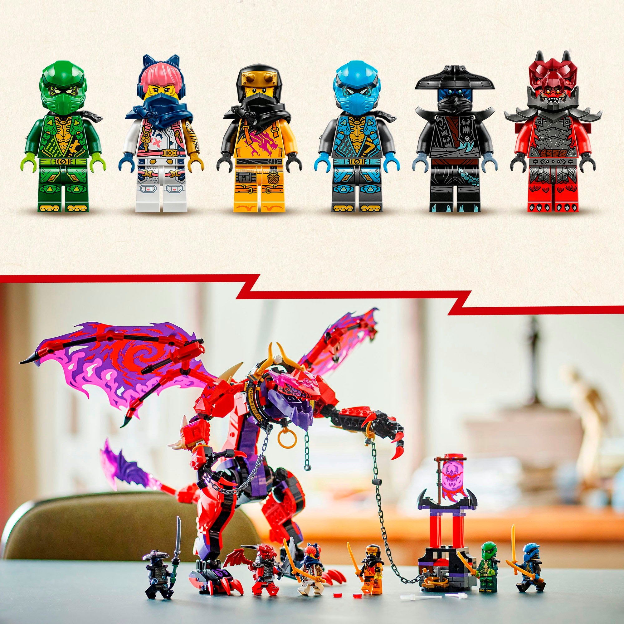 LEGO® Konstruktionsspielsteine »Chaosdrache Donnerzahn (71832), LEGO® Ninjago«, (668 St.), Made in Europe