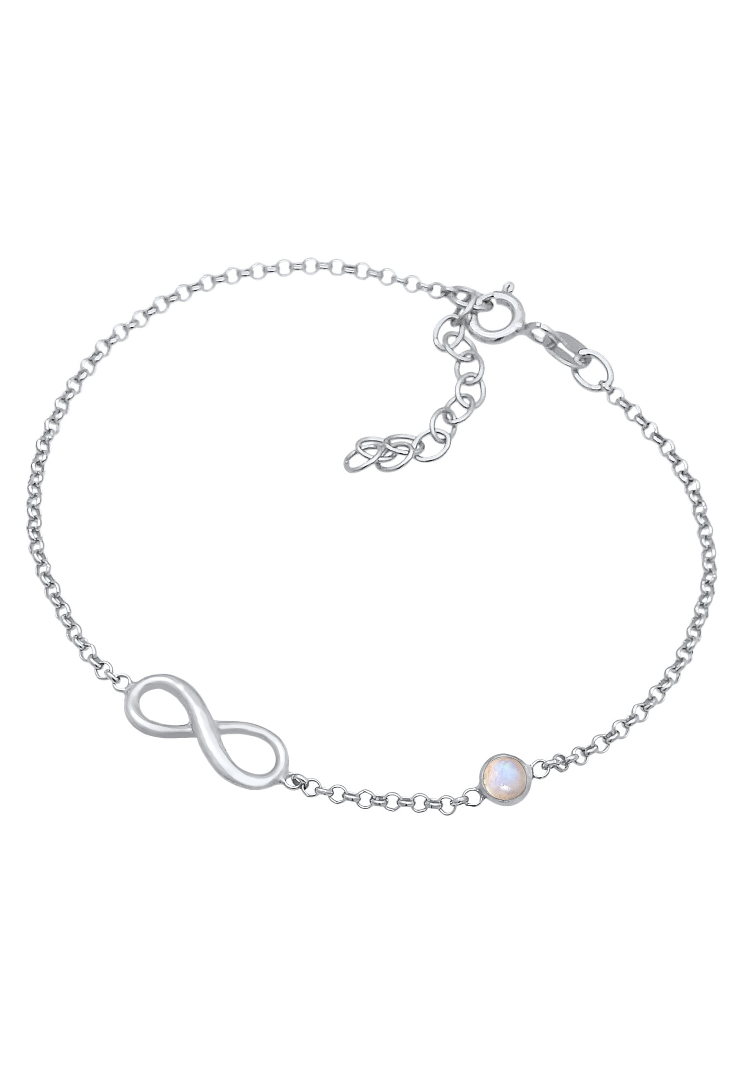 Elli Armkette »Armband Infinity Unendlich Zeichen Mondstein 925 Silber«