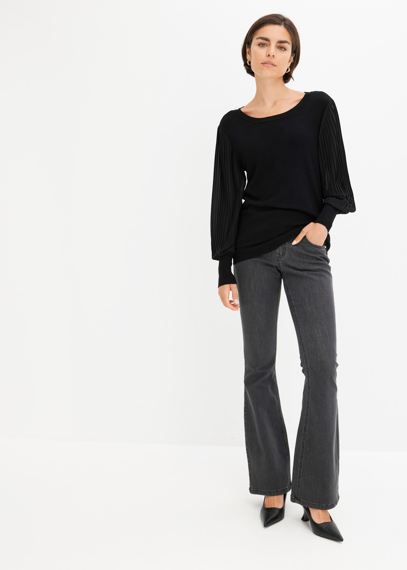 bonprix Strickpullover »Feinstrickpullover aus fließendem Viskose-Mix« Feinstrickpullover aus fließendem Viskose-Mix