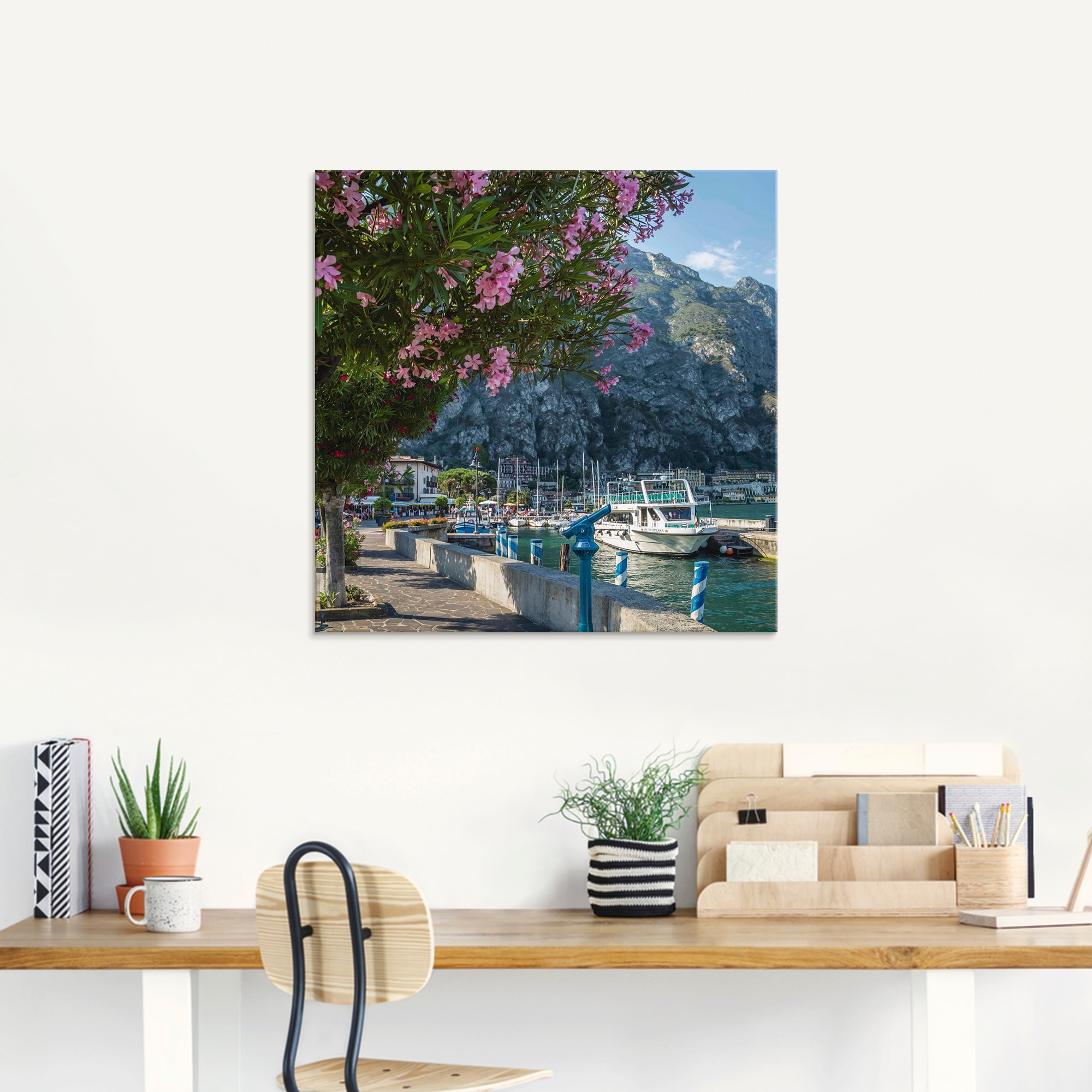 Artland Glasbild »Gardasee Hafen Limone sul Garda II« Europa 1 Stk. tlg. in verschiedenen Größen