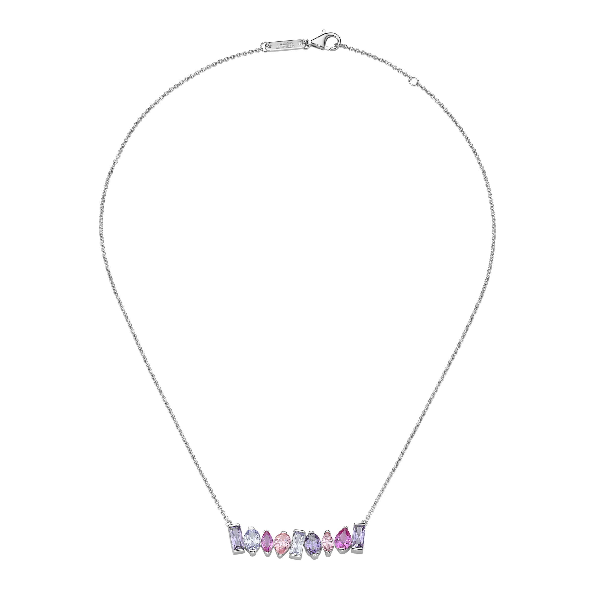 GIORGIO MARTELLO MILANO Collier »Collier Korund pink und Zirkonia mehrfarbig, Silber 925«