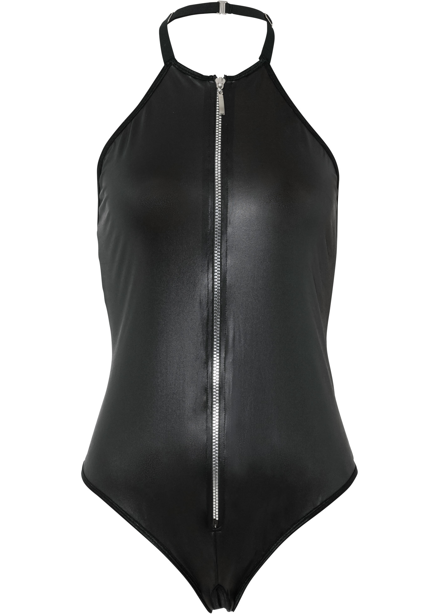 bonprix Body aus Wetlook-Material, aus Lederimitat, figurbetont