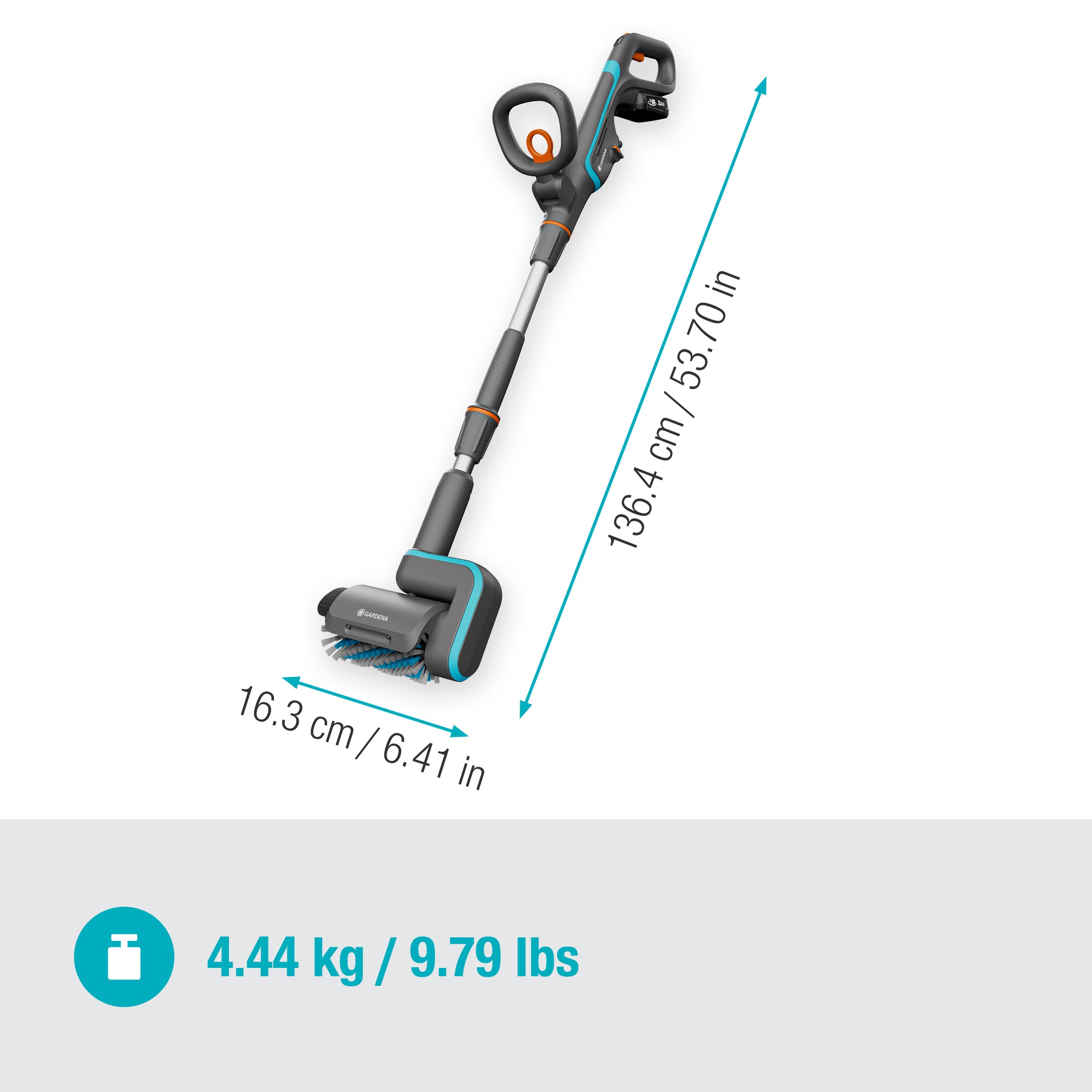 GARDENA Akku-Oberflächenbürste »Multi-Reiniger AquaBrush Patio 03/18V P4A«, Ready-To-Use Set inkl. Akku und Ladegerät