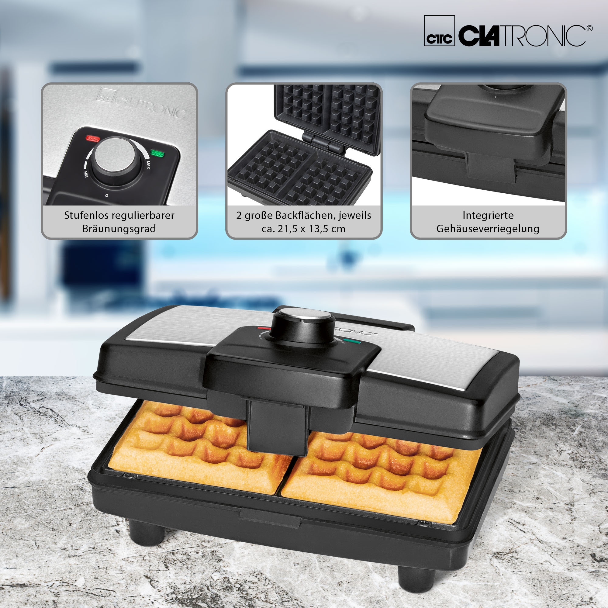 CLATRONIC Waffeleisen »WA 3606«, 800 W