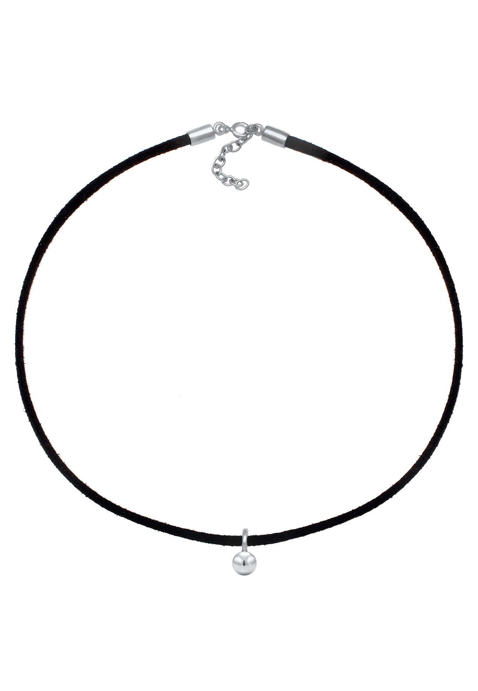 Elli Choker »Halskette Choker Velour Schwarz mit Anhänger Kugel Silber«