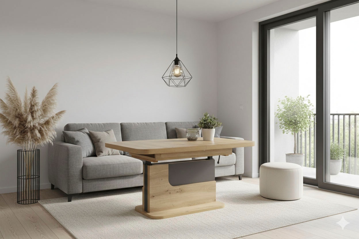 HELA Couchtisch mit Funktion, ausziehbar und höhenverstellbar