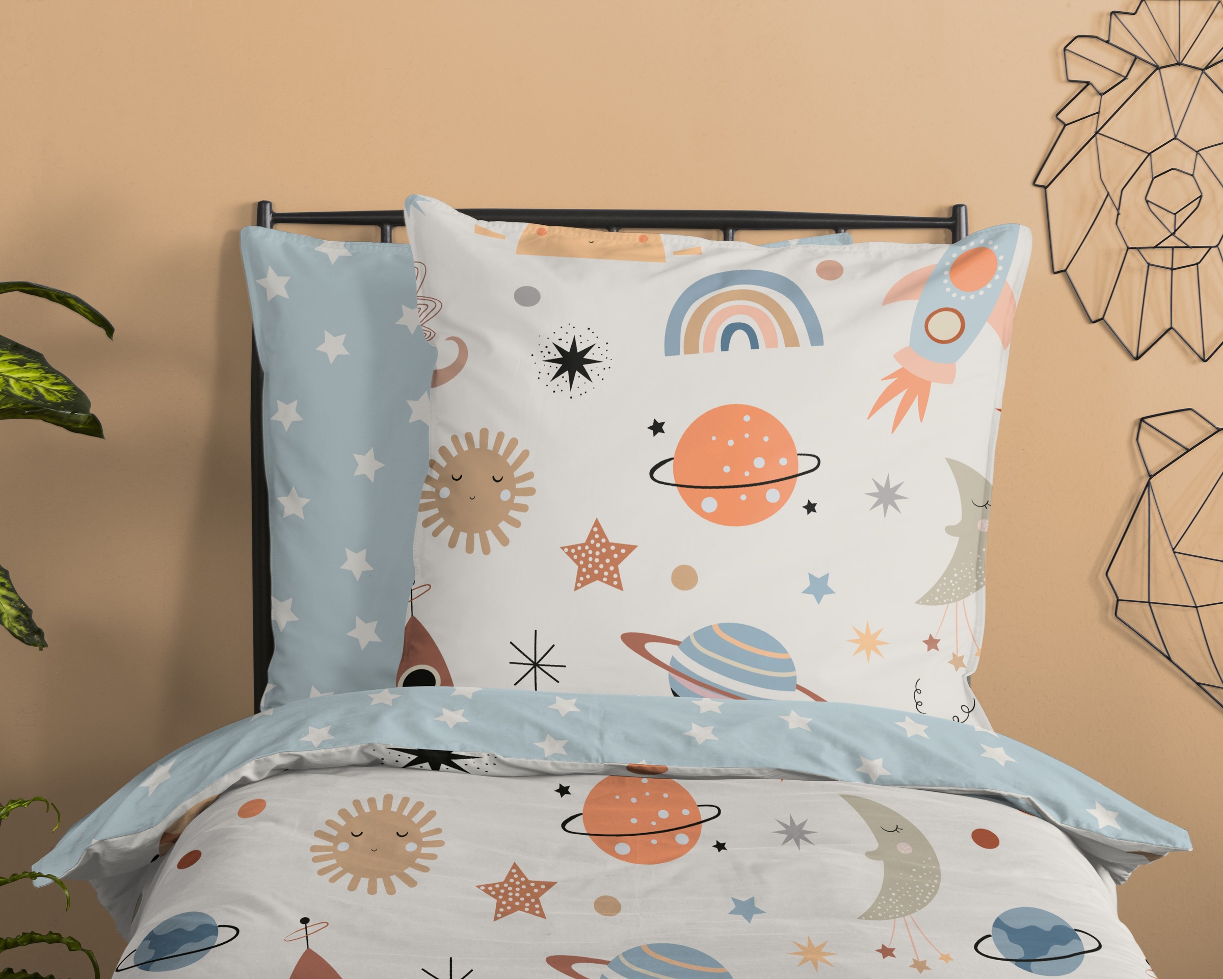 good morning Babybettwäsche »Eclips«, Baumwolle, Renforcé, 2 Teilig, Wendeoptik, Kind, Baby, Junge