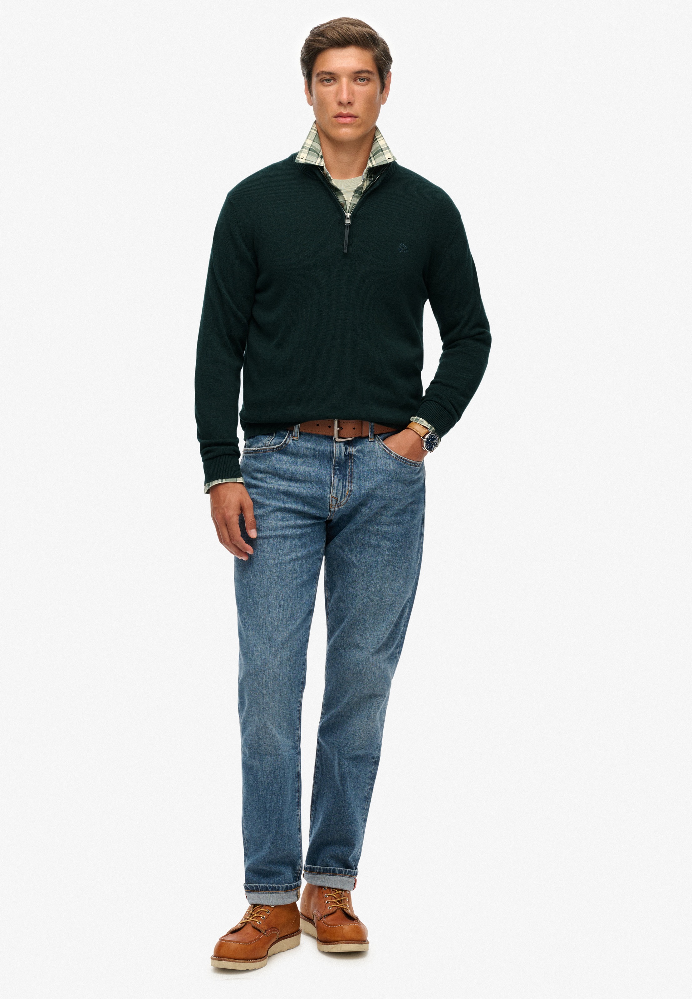 Superdry Strickpullover »ESSENTIALS COTTON HALF ZIP«