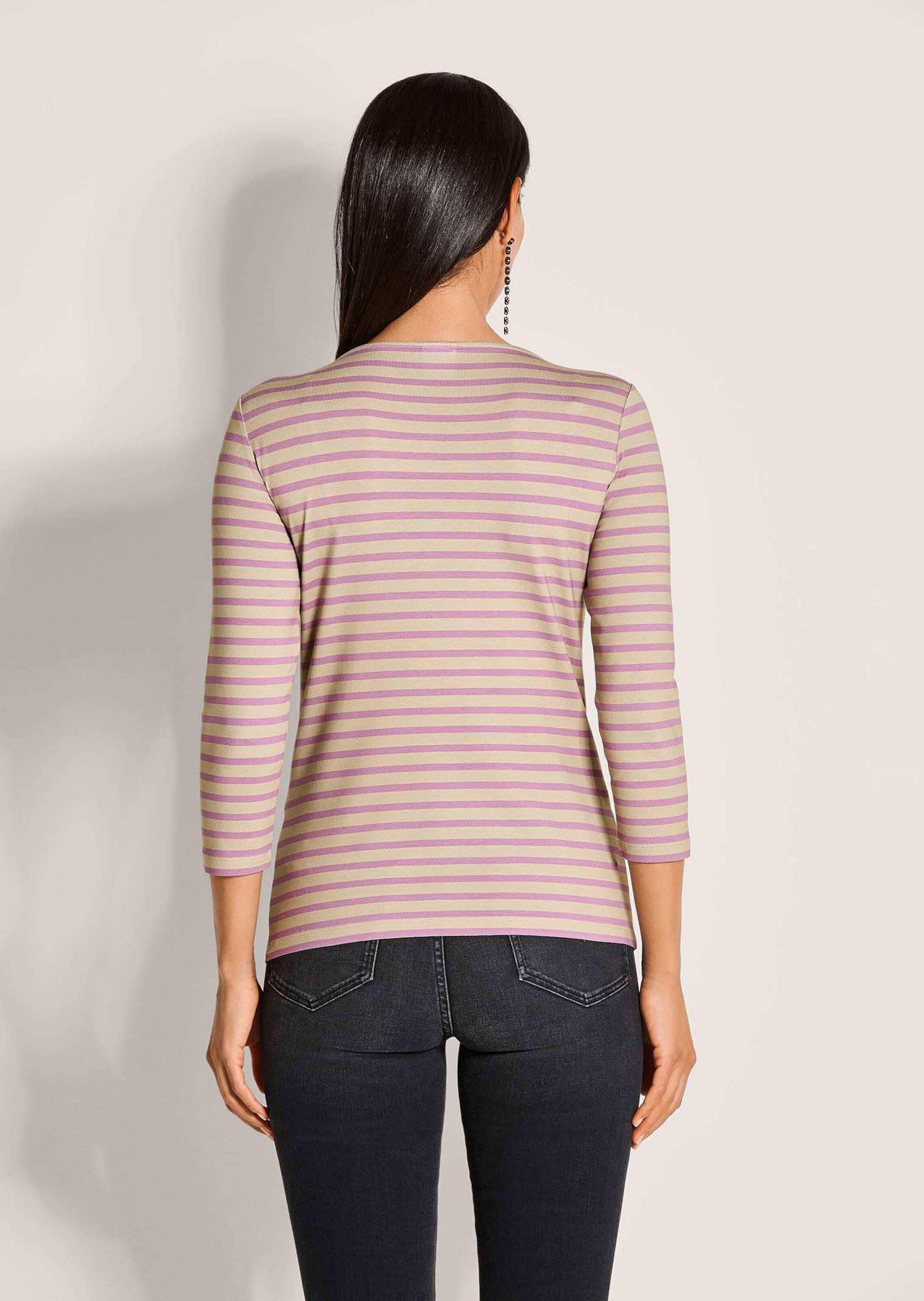 MADELEINE 3/4-Arm-Shirt »Shirt Ringelshirt mit U-Boot-Ausschnitt, Halbarm« Ringelshirt mit 3/4-Arm
