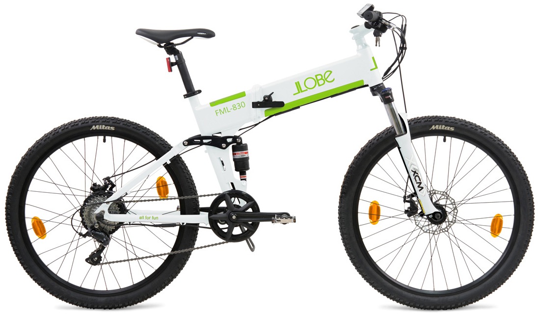 LLobe E-Bike »FML-830 white 27,5, 10,4 Ah«, 9 Gang, Shimano, Heckmotor 250 W