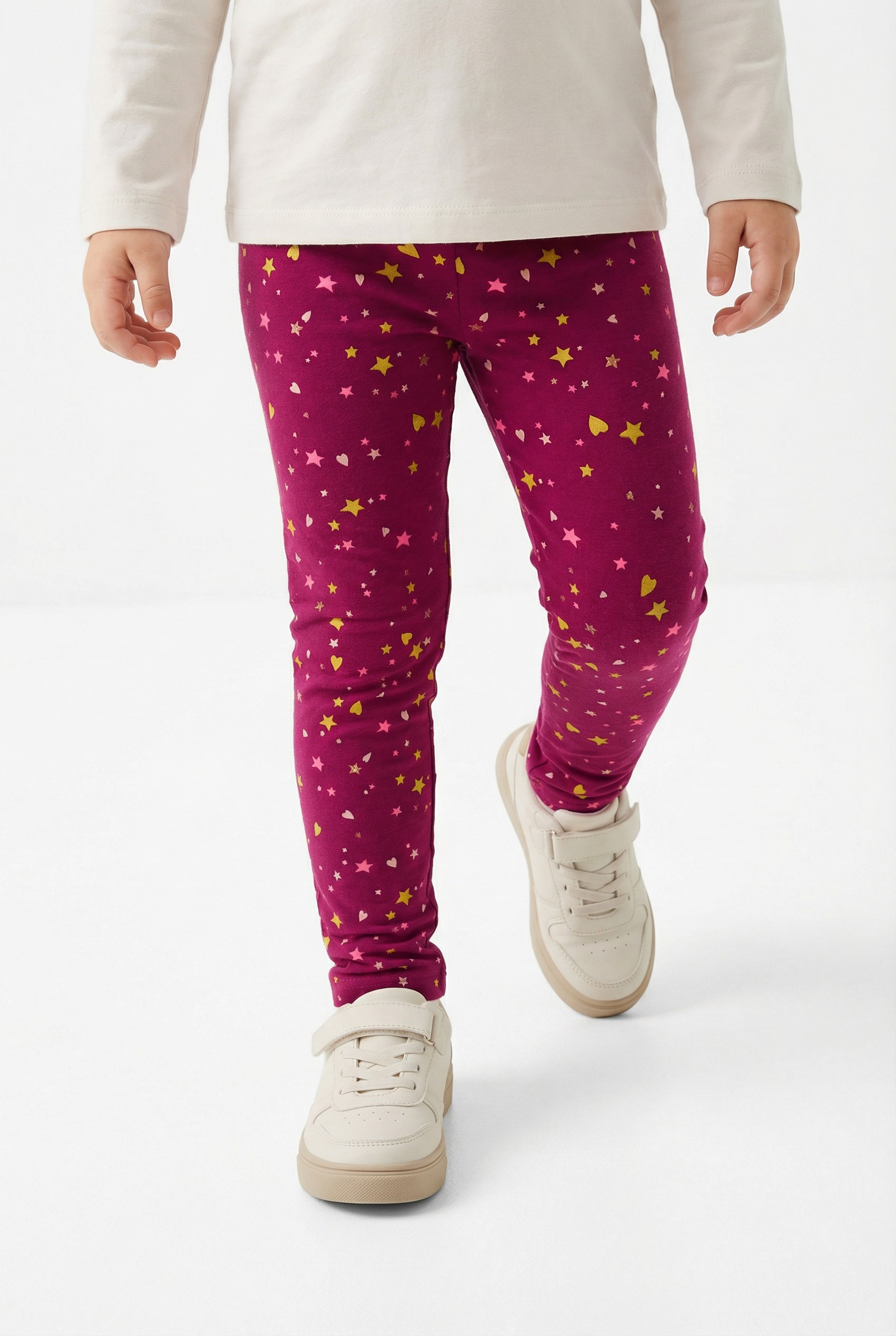 happy girls Sweatleggings  im tollen Sternen-Herzen-Alloverprint