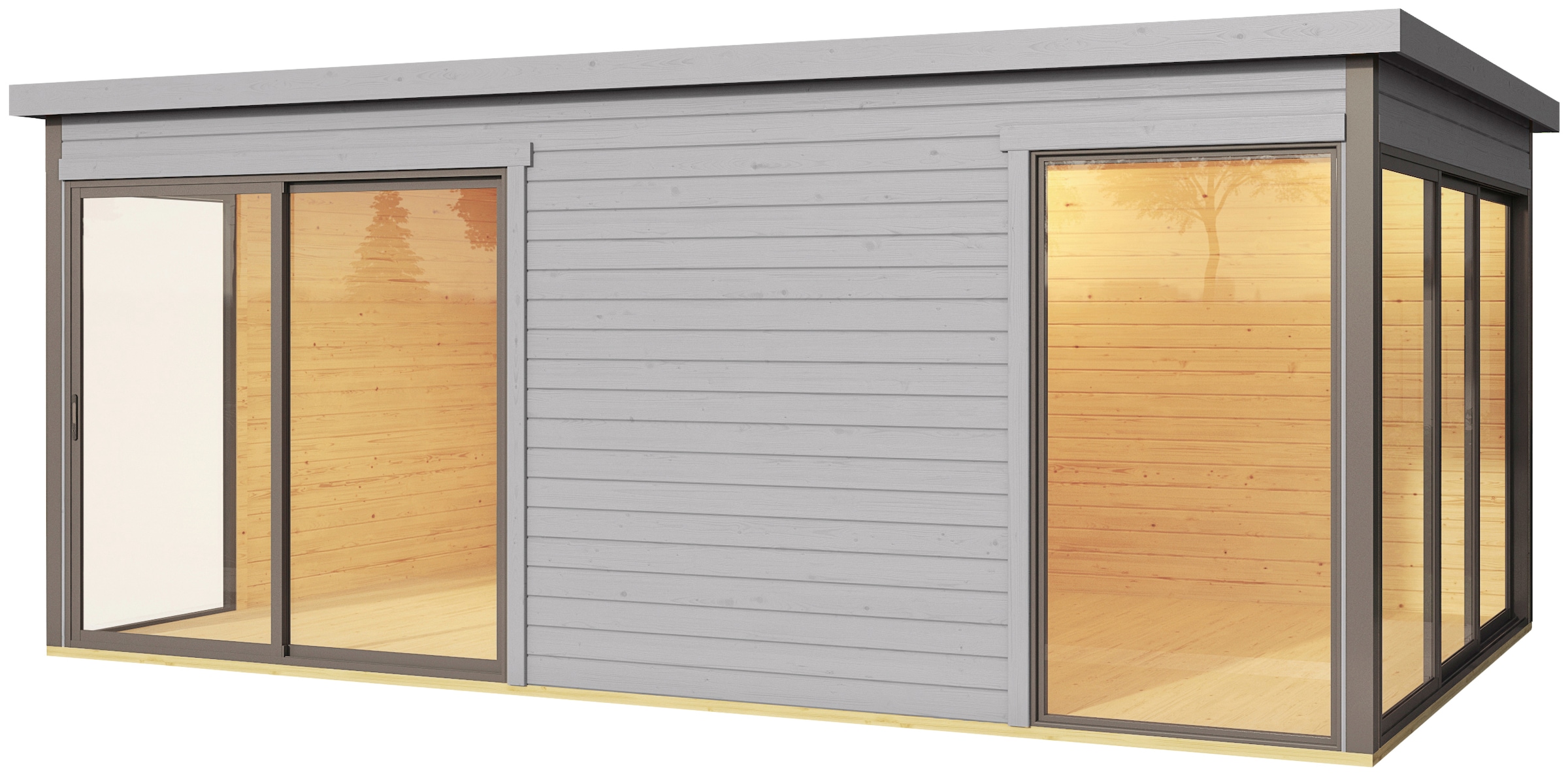 LASITA MAJA Gartenhaus »DOMEO 3 LICHTGRAU/ANTHRAZIT«, (Set), 2-Raum, Fundamentmass... kaufen