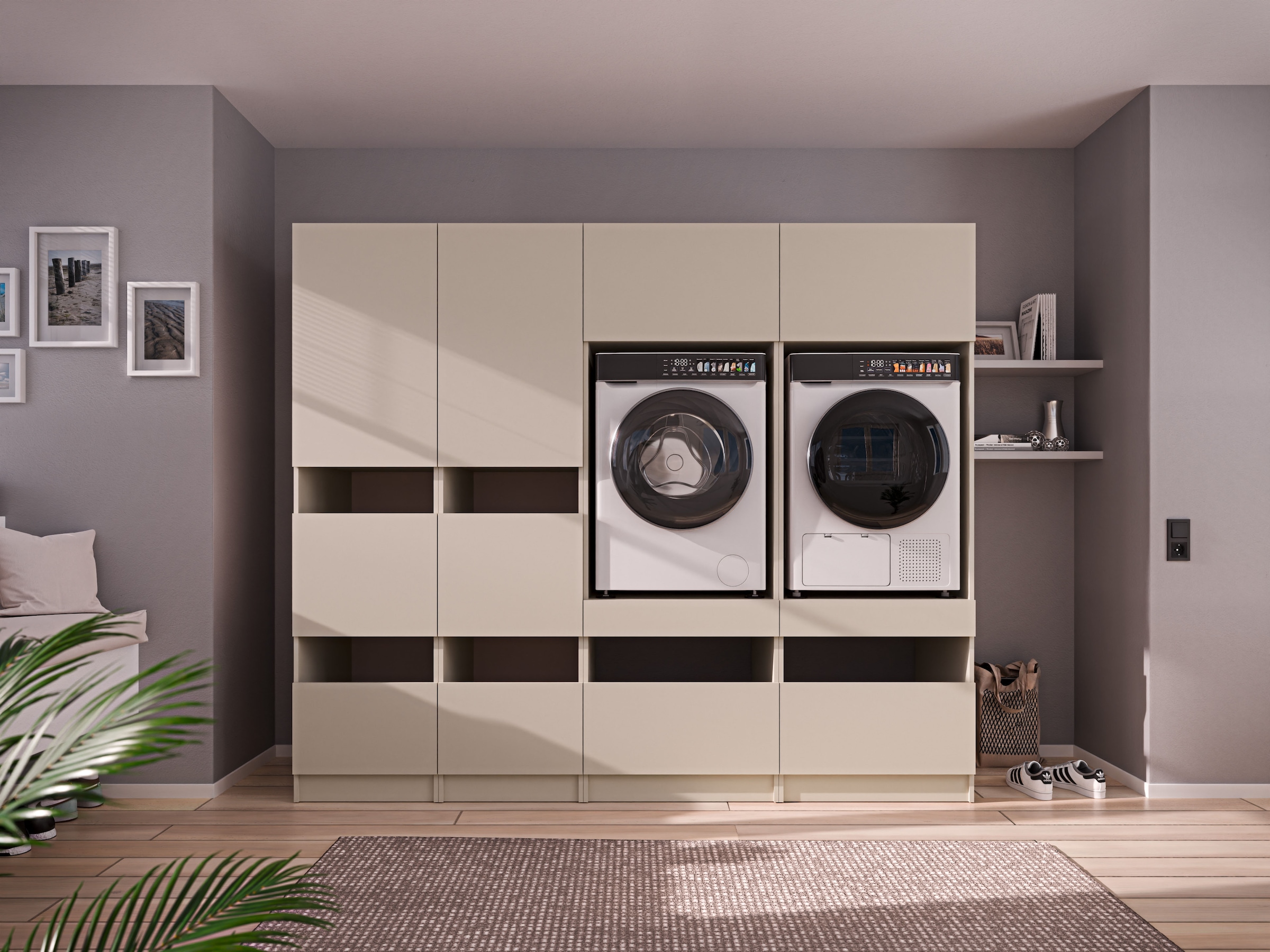 BASIC by Balculina Mehrzweckschrank-Set »Washhome B/T/H 236x68x200 cm« 4 Stk. tlg.