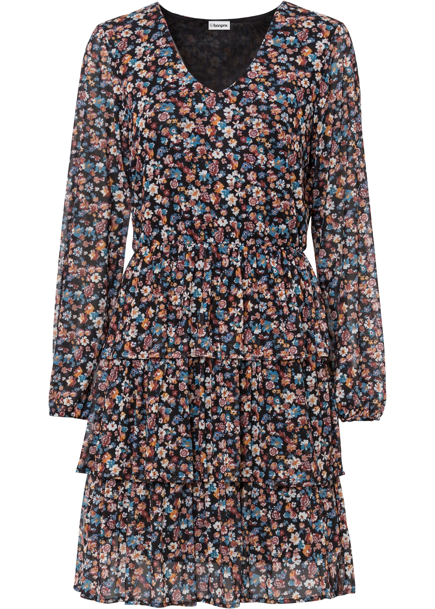 bonprix Minikleid für vielseitige Größen von 32/34 bis 48/50, mit Blumenmuster