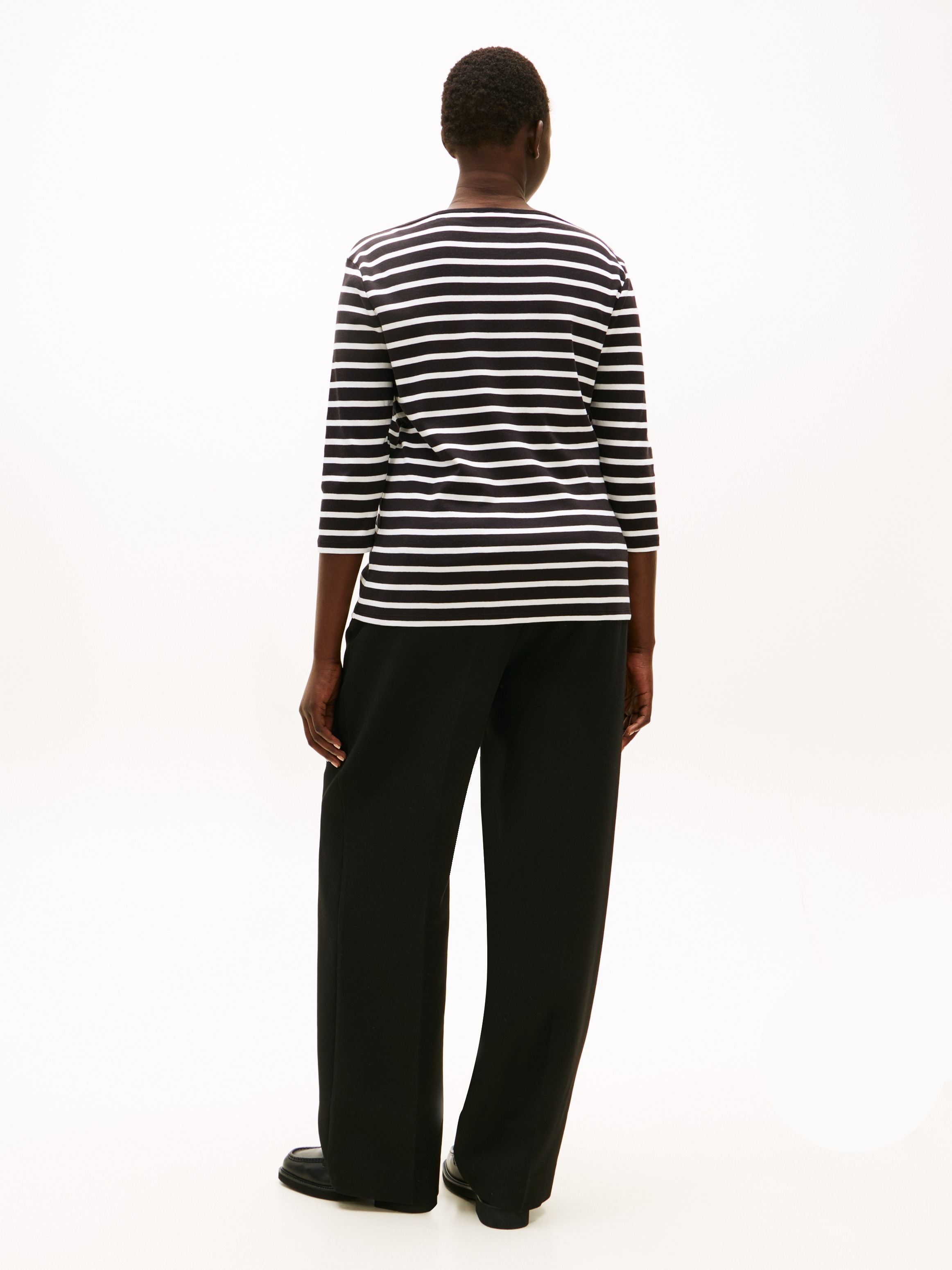 Tommy Hilfiger Curve T-Shirt »CRV SLIM CODY BOAT-NK 3/4SLV« in Großen Größen, 3/4 Ärmel, Logostickerei