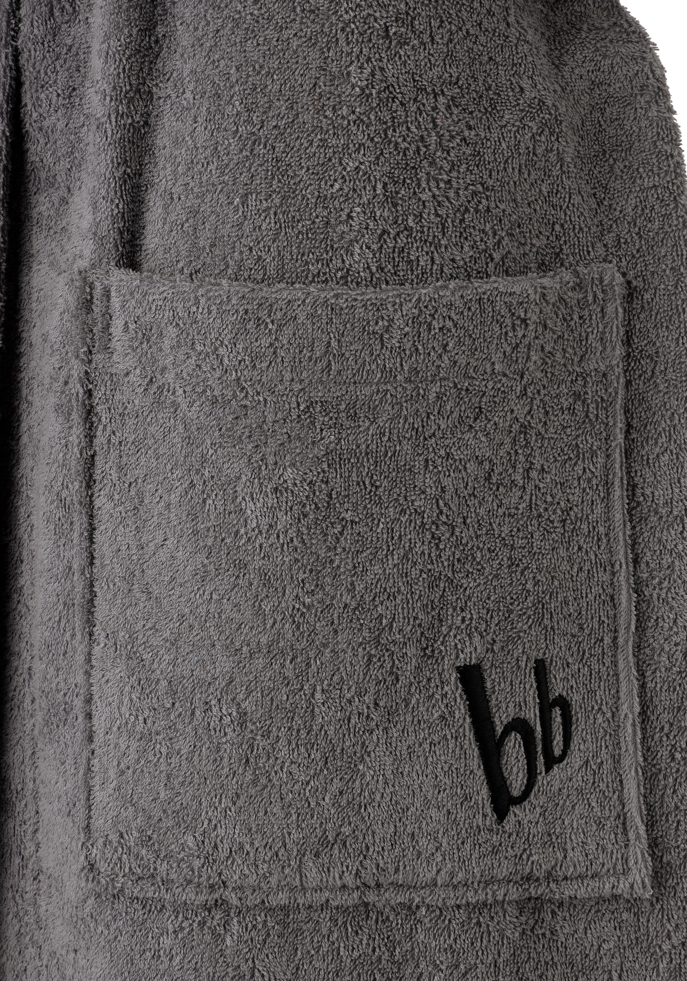 Bruno Banani Unisex-Bademantel »Robby, ideal für Sauna & Spa, Standardlänge & Überlänge« 1 Stk. Damen & Herren Bademäntel, Baumwolle, mit Taschen, Sauna, XS-3XL
