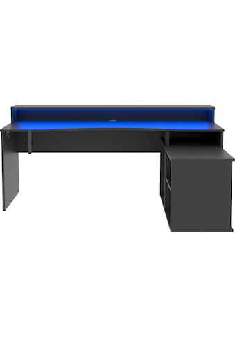 Gamingtisch »Tezaur«, Eckschreibtisch mit RGB-Beleuchtung, Tower rechts/links montierbar