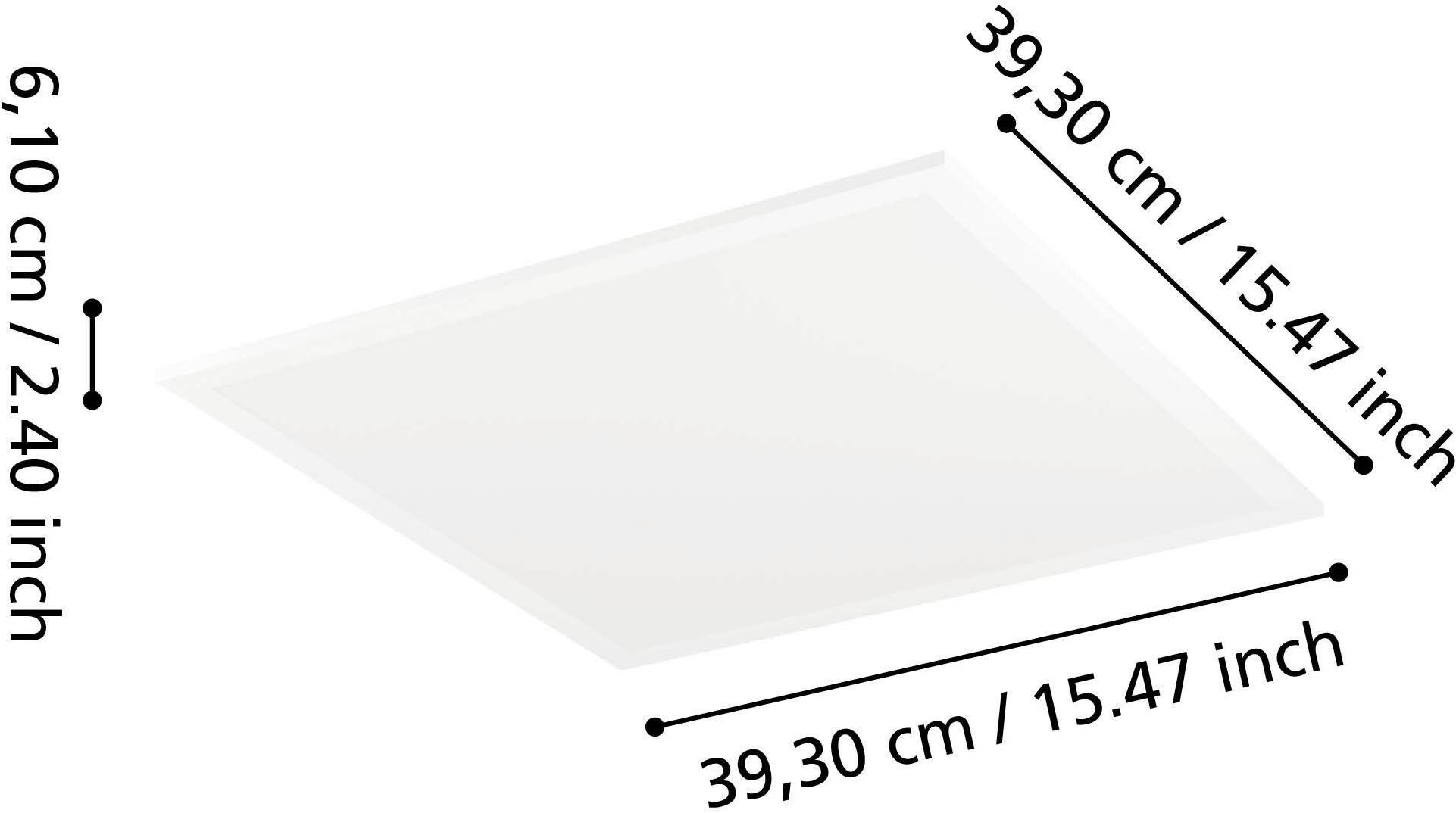 EGLO LED Deckenleuchte »MORADILLO-Z Deckenlampe - Stahl - LED - 19W - IP20« LED-Modul 1 Stk. Kaltweiß | Neutralweiß | RGB | Warmweiß Wohzimmerlampe, Esszimmerlampe, Schlafzimmer, L39,3 x B39,3 x H6,1 cm