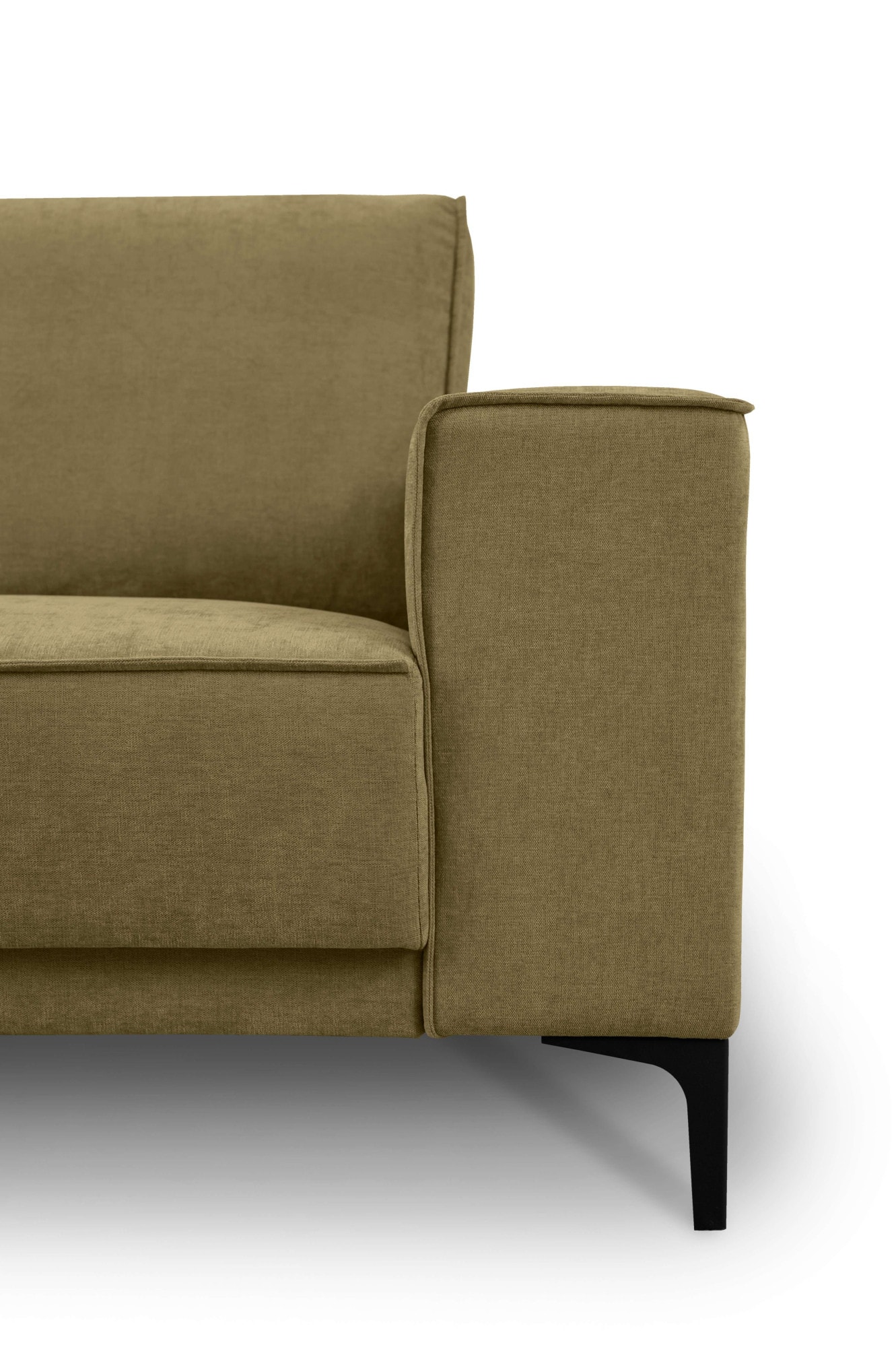 Places of Style Wohnlandschaft »XXL Sofa Oland, Struktur, Flachgewebe, Luxus-Microfaser, Boucle«, U-Form, 342 cm, Wellenunterfederung, Skandi-Design, Metallfüße