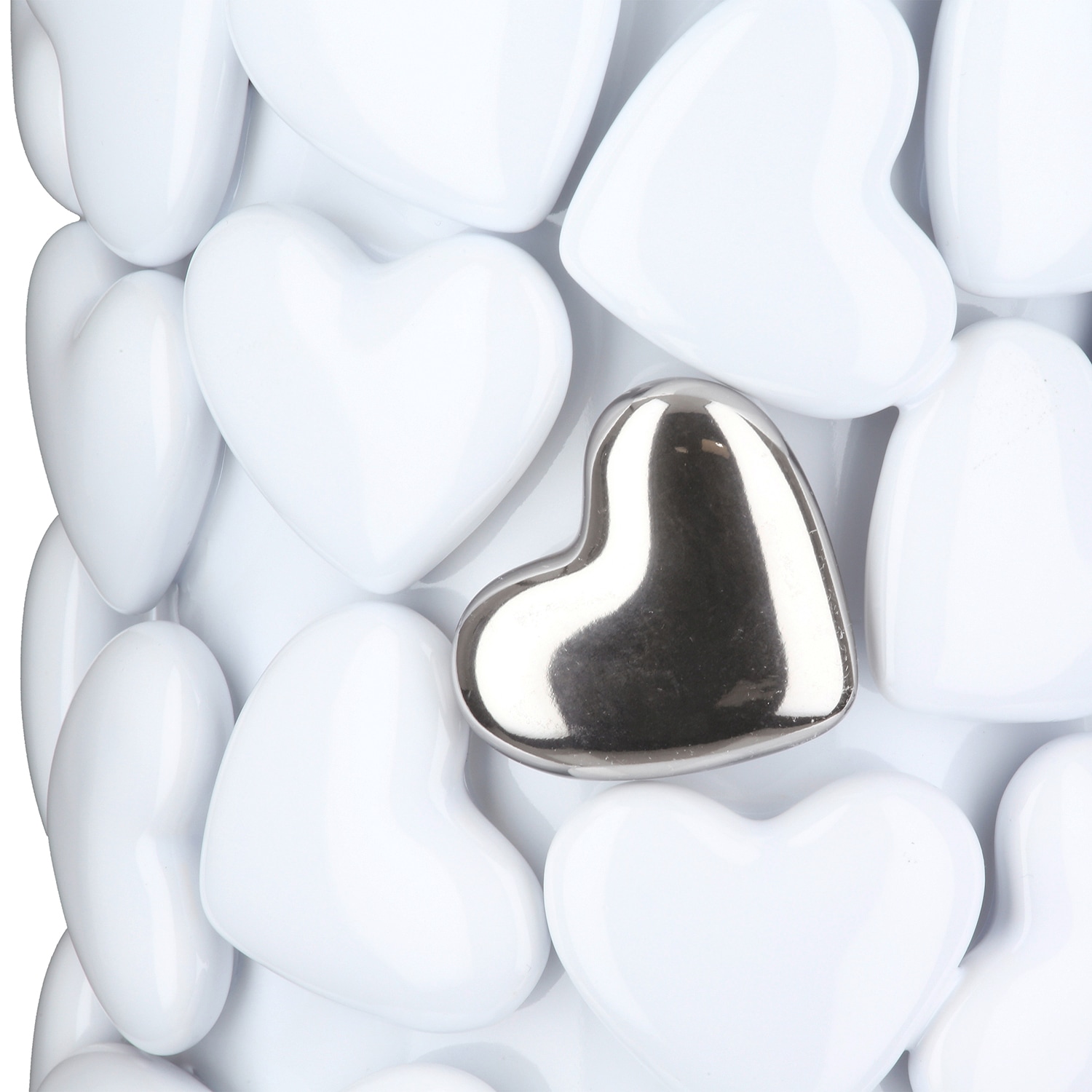 GILDE Tischvase »Vase zylindrisch Hearts weiß H. 31,5 cm«