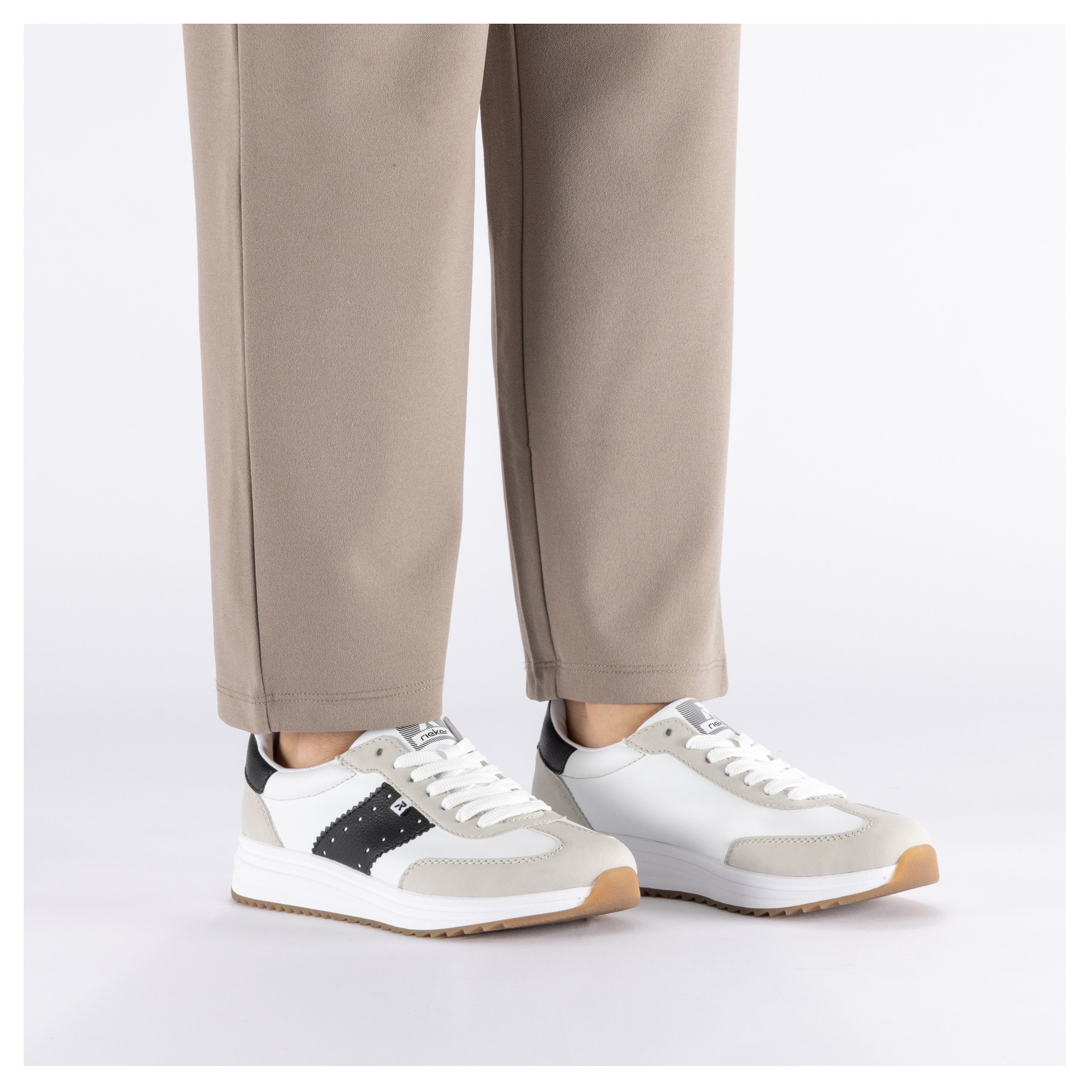 Rieker Sneaker  Schnürschuh, Halbschuh, Freizeitsneaker mit Kontrastbesätze