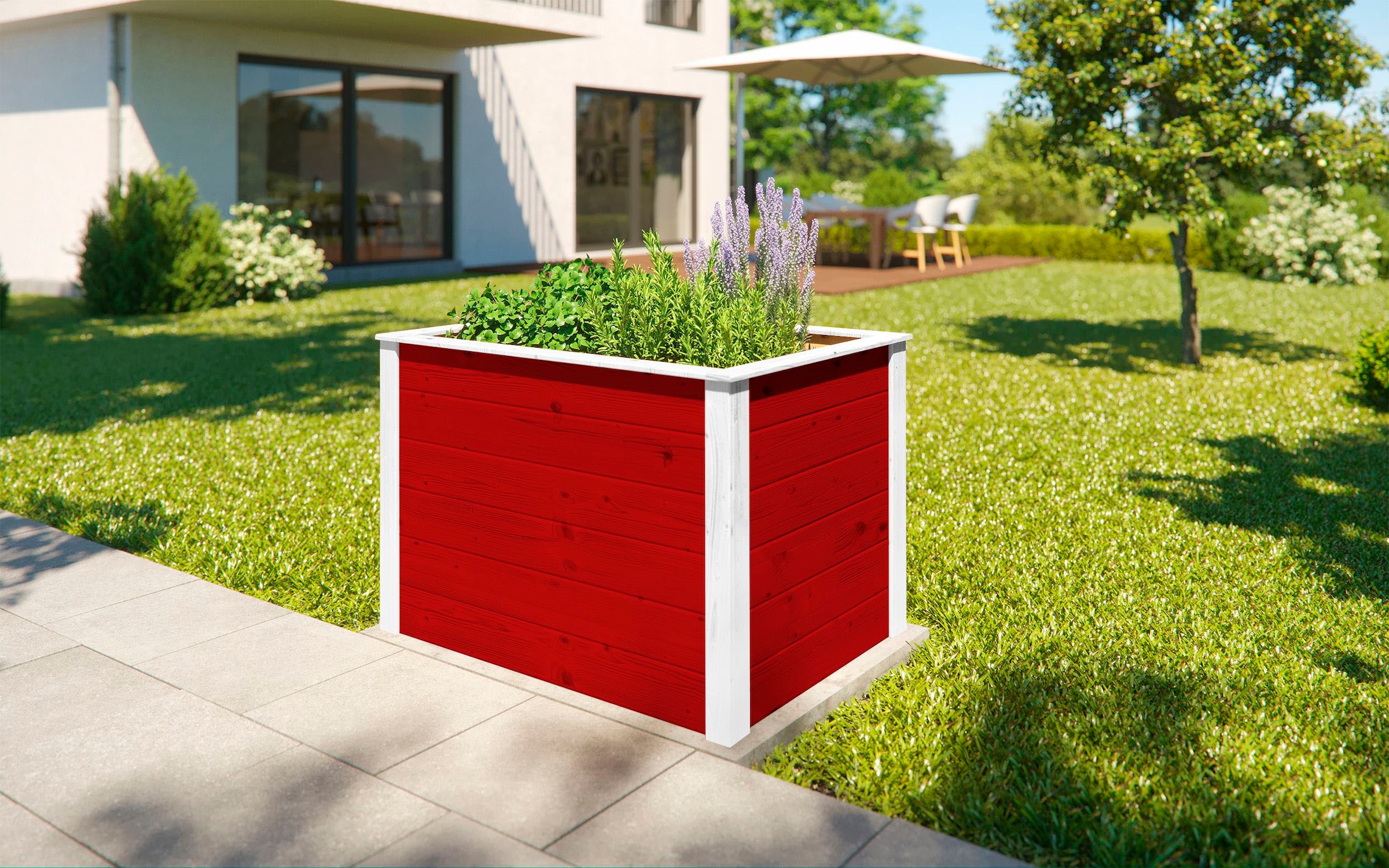 weka Hochbeet »Modular«, Element-Hochbeet, 21 mm, rot, 98 x 69 cm