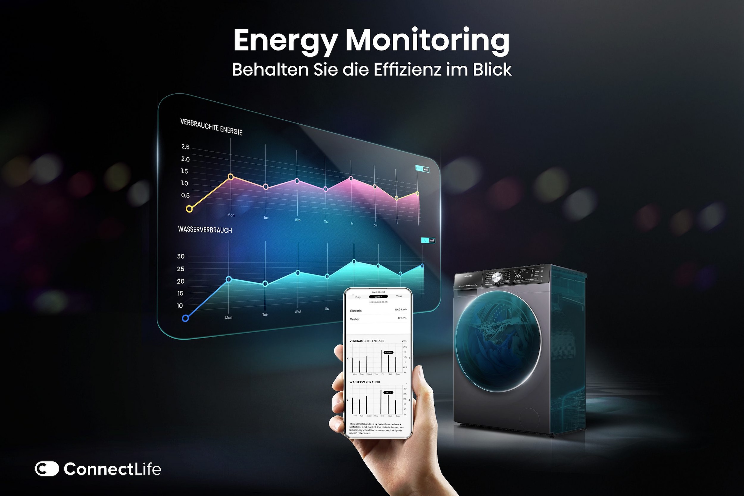 Hisense Waschmaschine 5S Serie »WF5S1045BB« 10,5 kg 1400 U/min AutoDosing