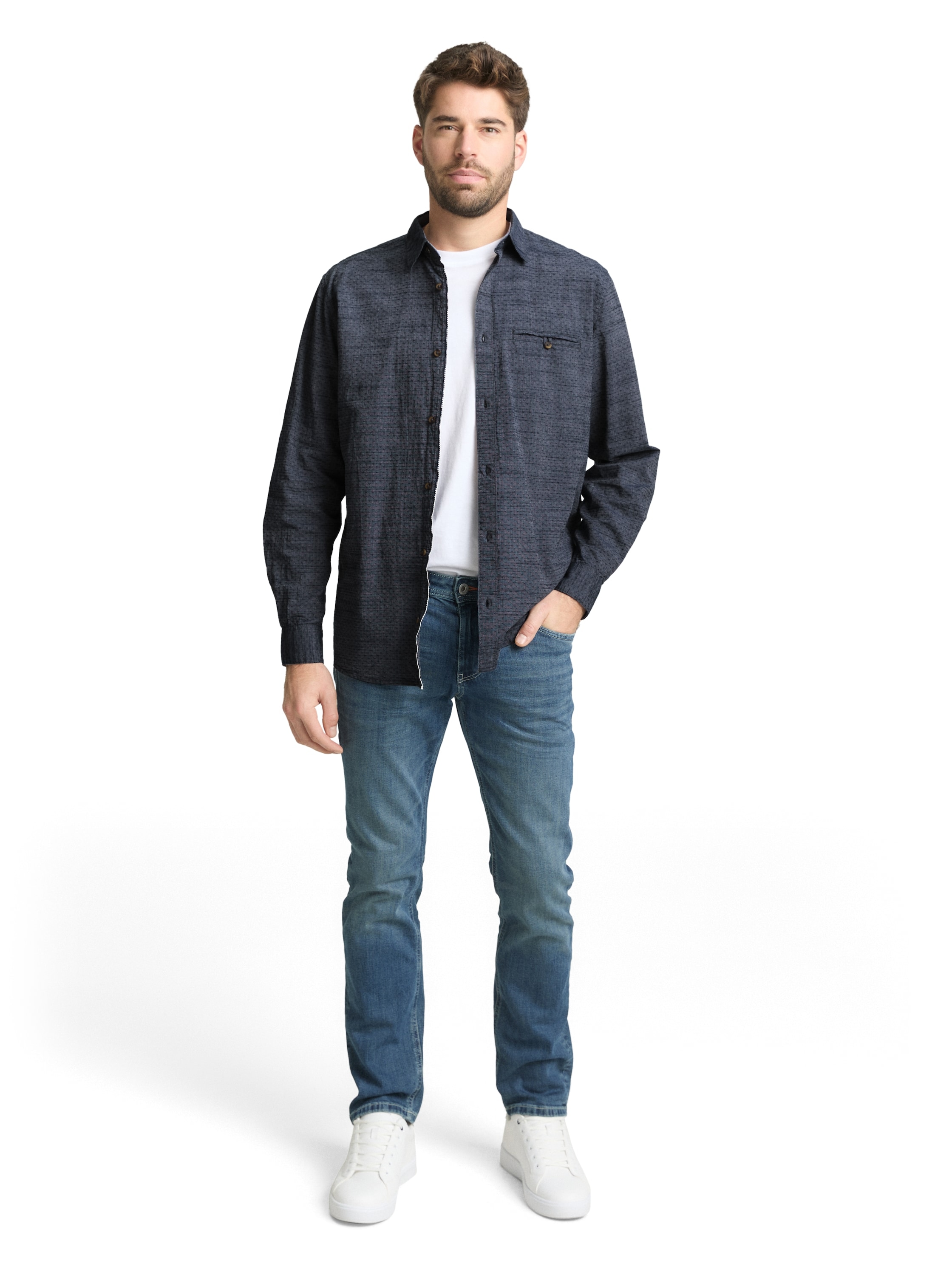 TOM TAILOR Langarmhemd mit Brust Tasche