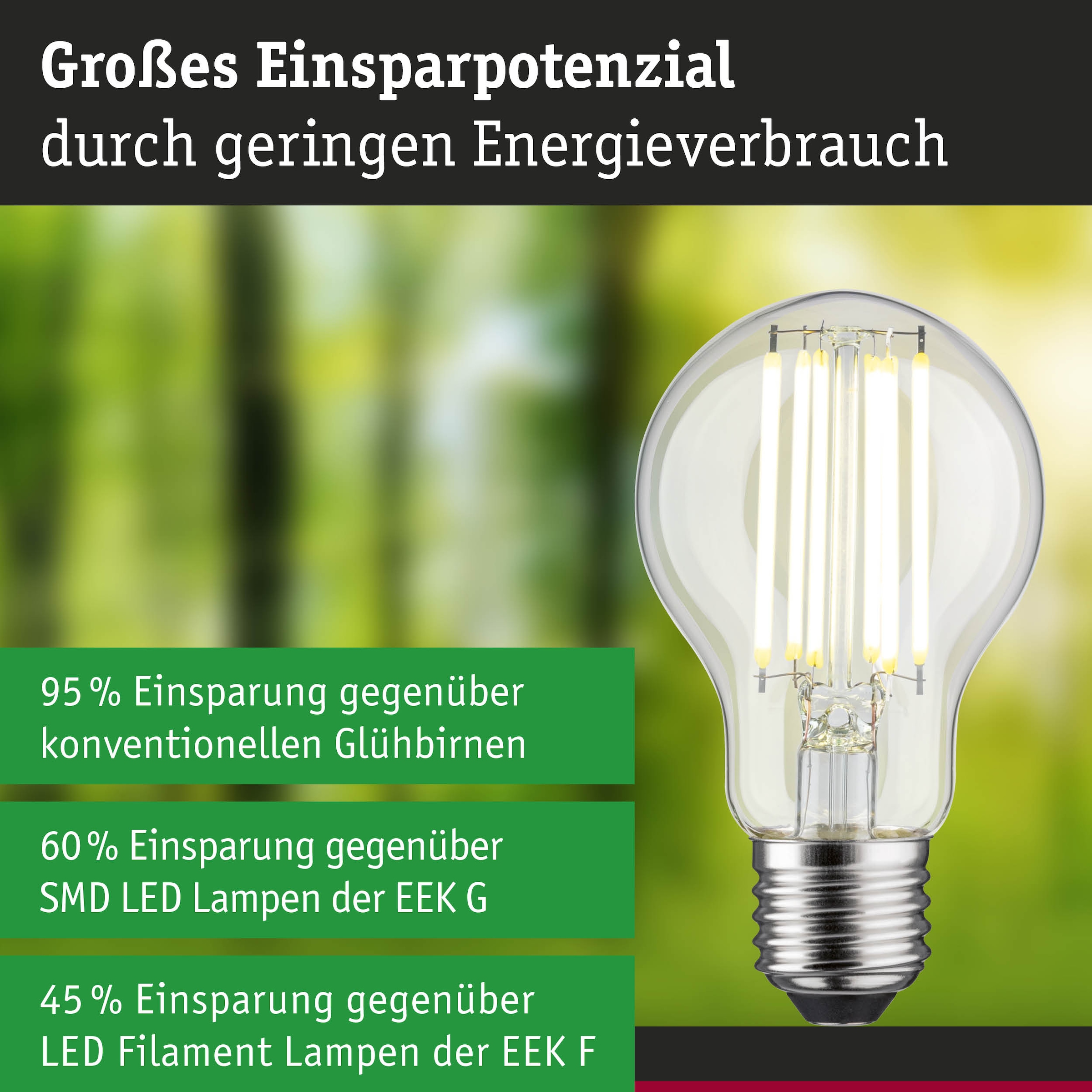 Paulmann LED-Leuchtmittel »Efficient-Line Filament 230V LED Birne E27 1 St. 1055lm 5W 4000K Klar« E27 1 Stk. Neutralweiß