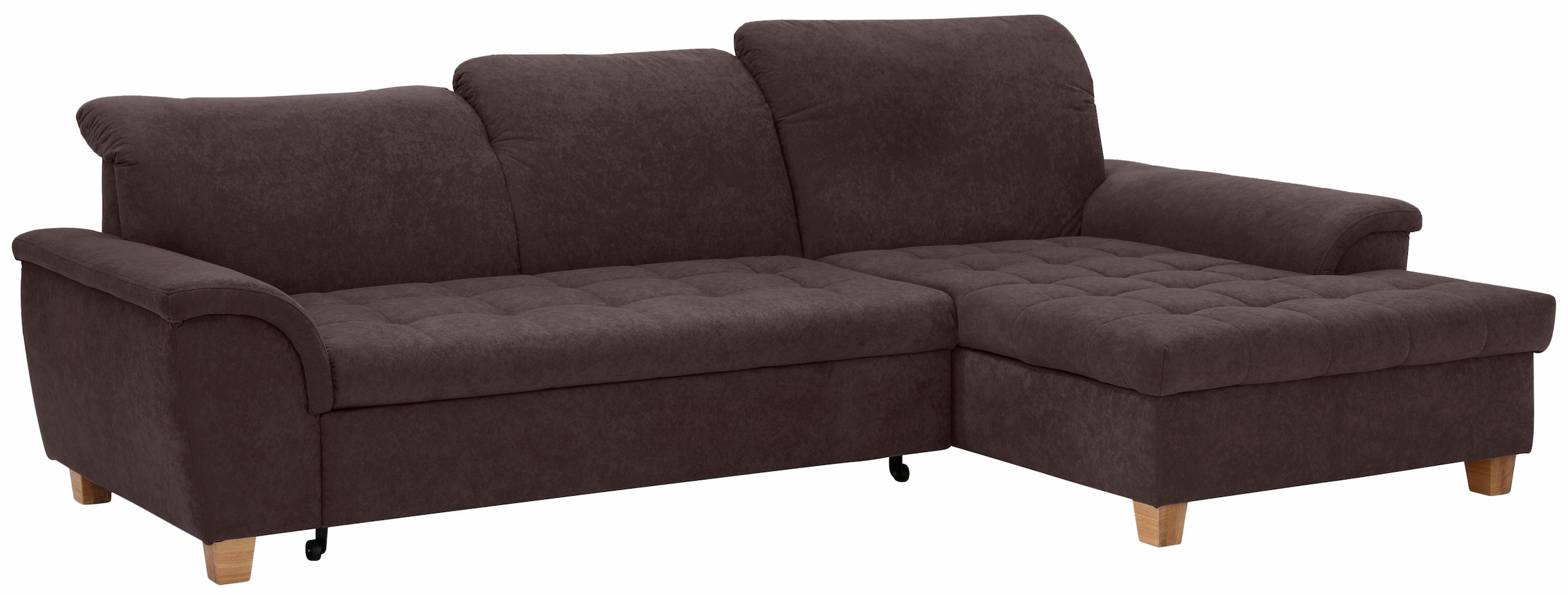 Home affaire Ecksofa »Lyla fester Sitzkomfort, bequeme Armlehnen, Breite 279cm, L-Form« mit Recamiere, wahlweise mit Rückenfunktion und zusätzlich mit Bett