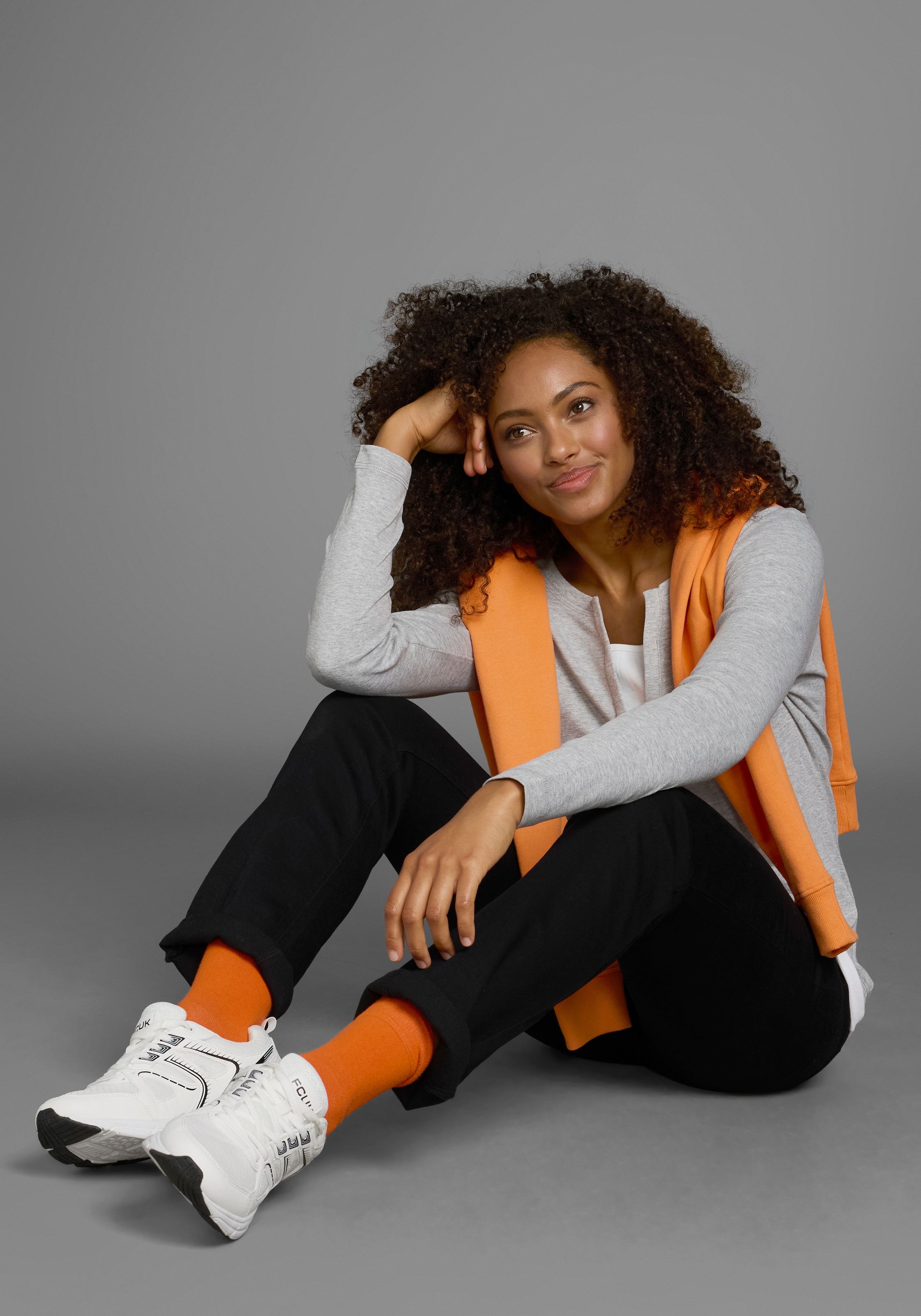 Flashlights 2-in-1-Langarmshirt, figurbetonte Passform, Rundhalsausschnitt, elastisches Material