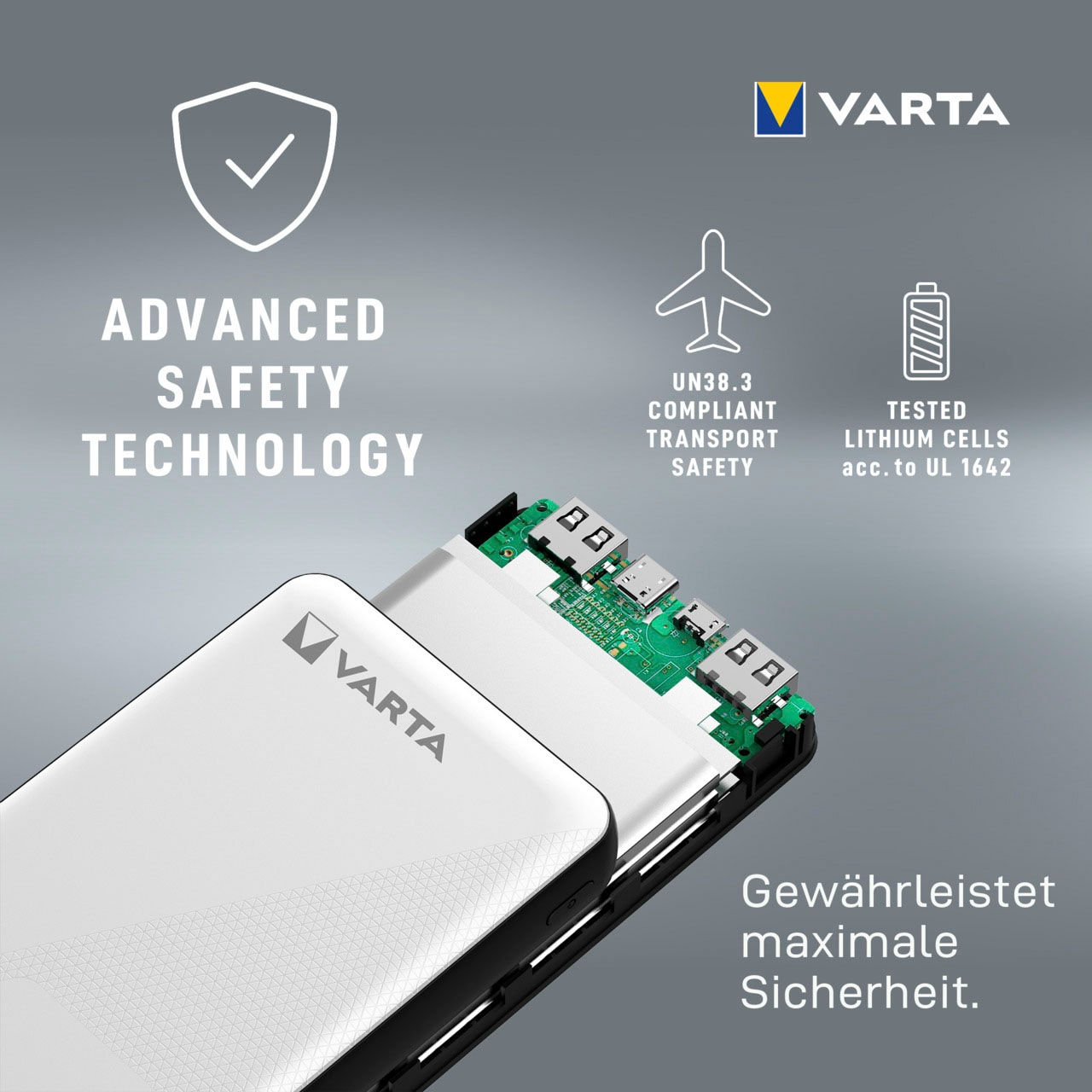 VARTA Powerbank »Power Bank Energy 15000 + Ladekabel 15000mAh Powerbank mit USB Type C«, 15000 mAh, 3,7 V