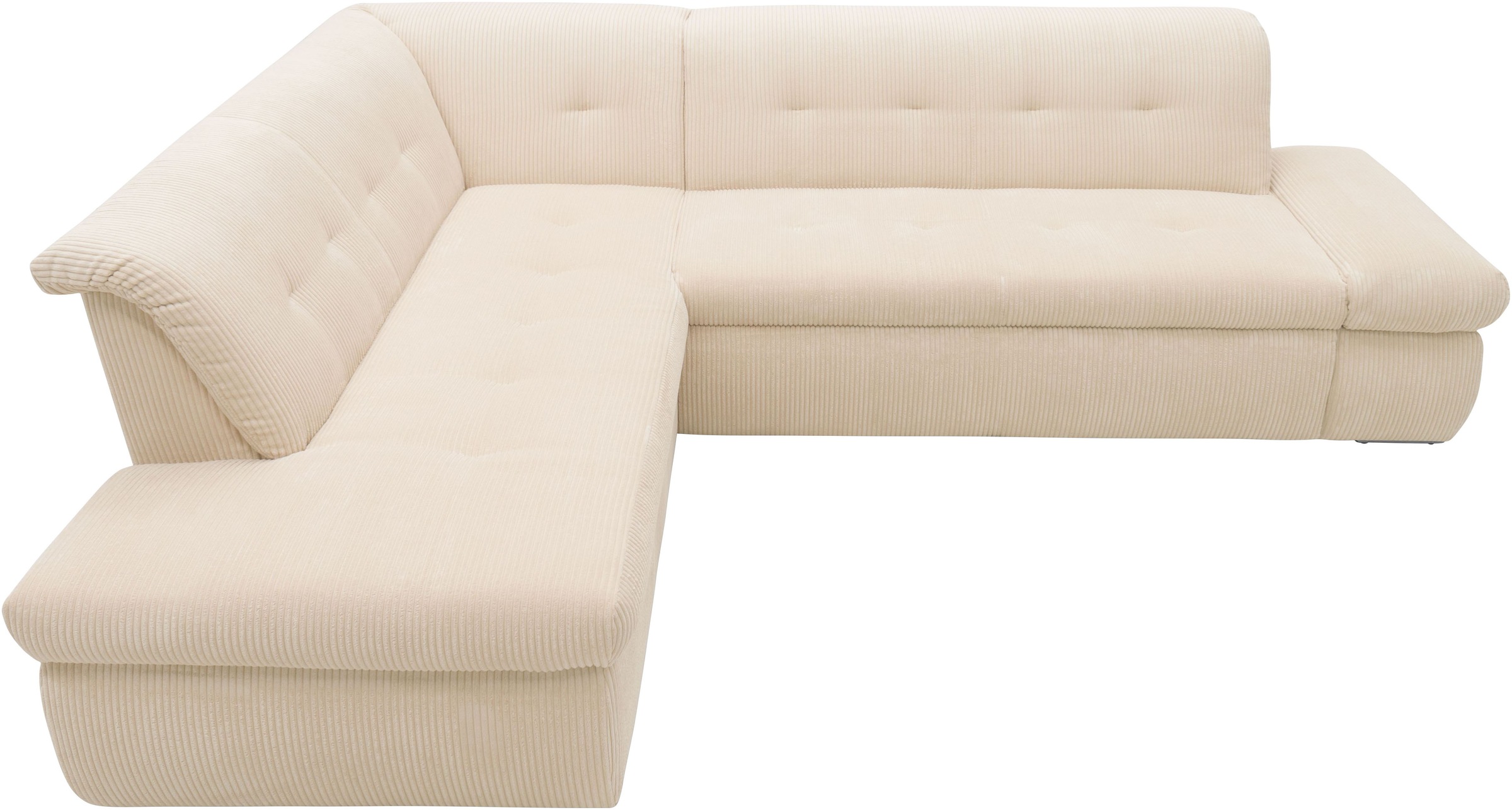 DOMO collection Ecksofa »Moric L-Form«, wahlweise mit Bettfunktion und Armlehnenverstellung, auch in Cord