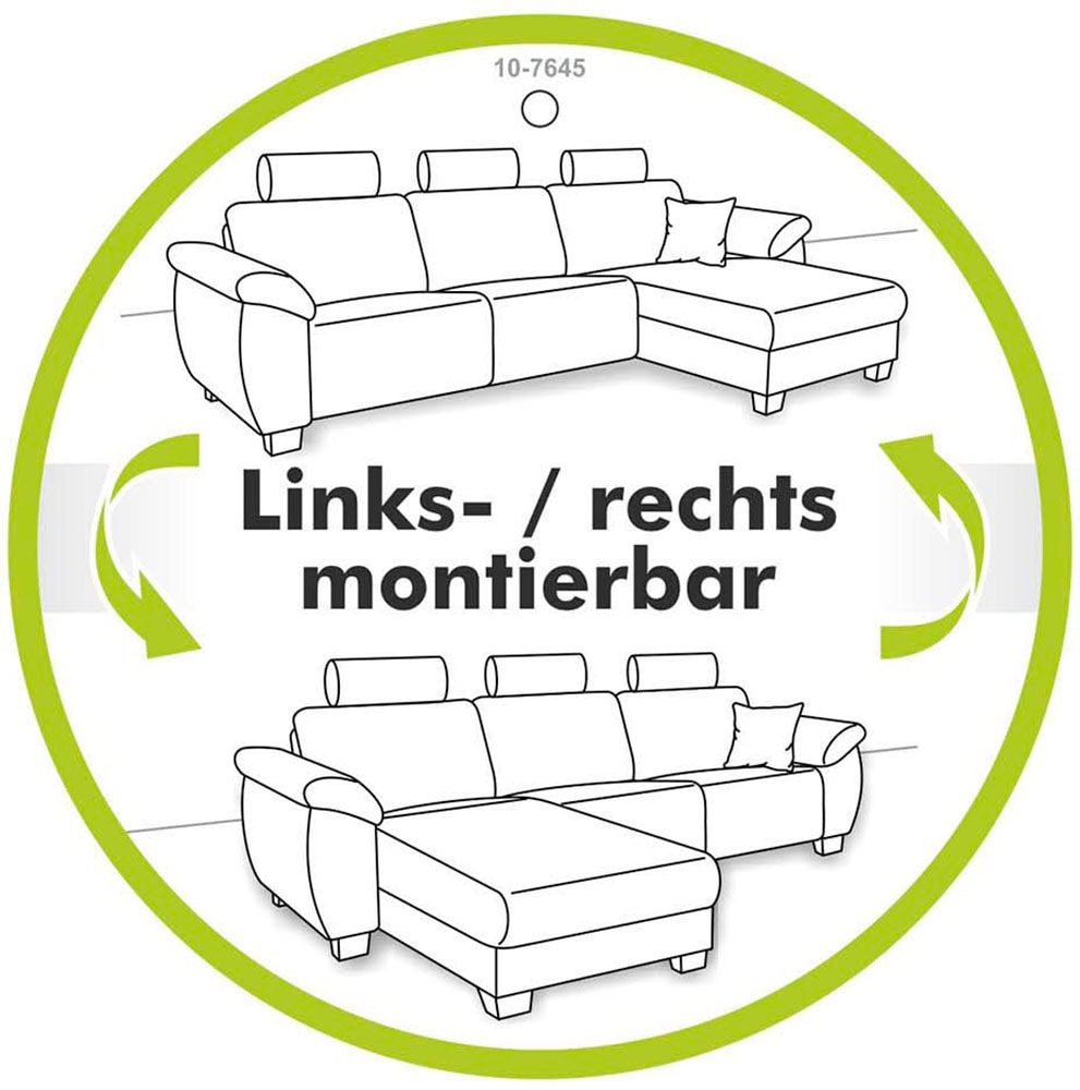 Jockenhöfer Gruppe Ecksofa »Slider, L-Form, 140kg Belastbarkeit je Sitzplatz«, elektromotorische Sitztiefenverstellung,USB-Ladeports,mit Kopfstützen