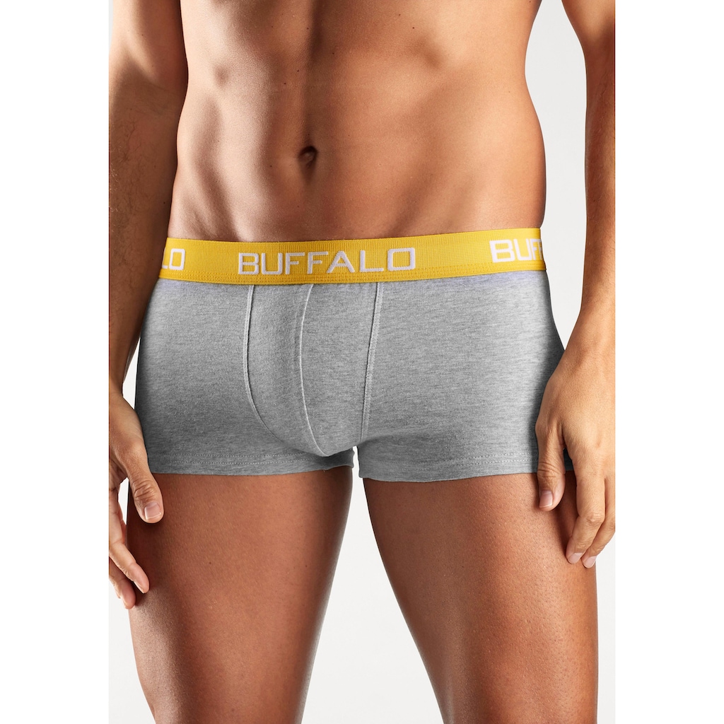 Buffalo Boxershorts, (Packung, 4 St.), in Hipster-Form mit Kontrastbund