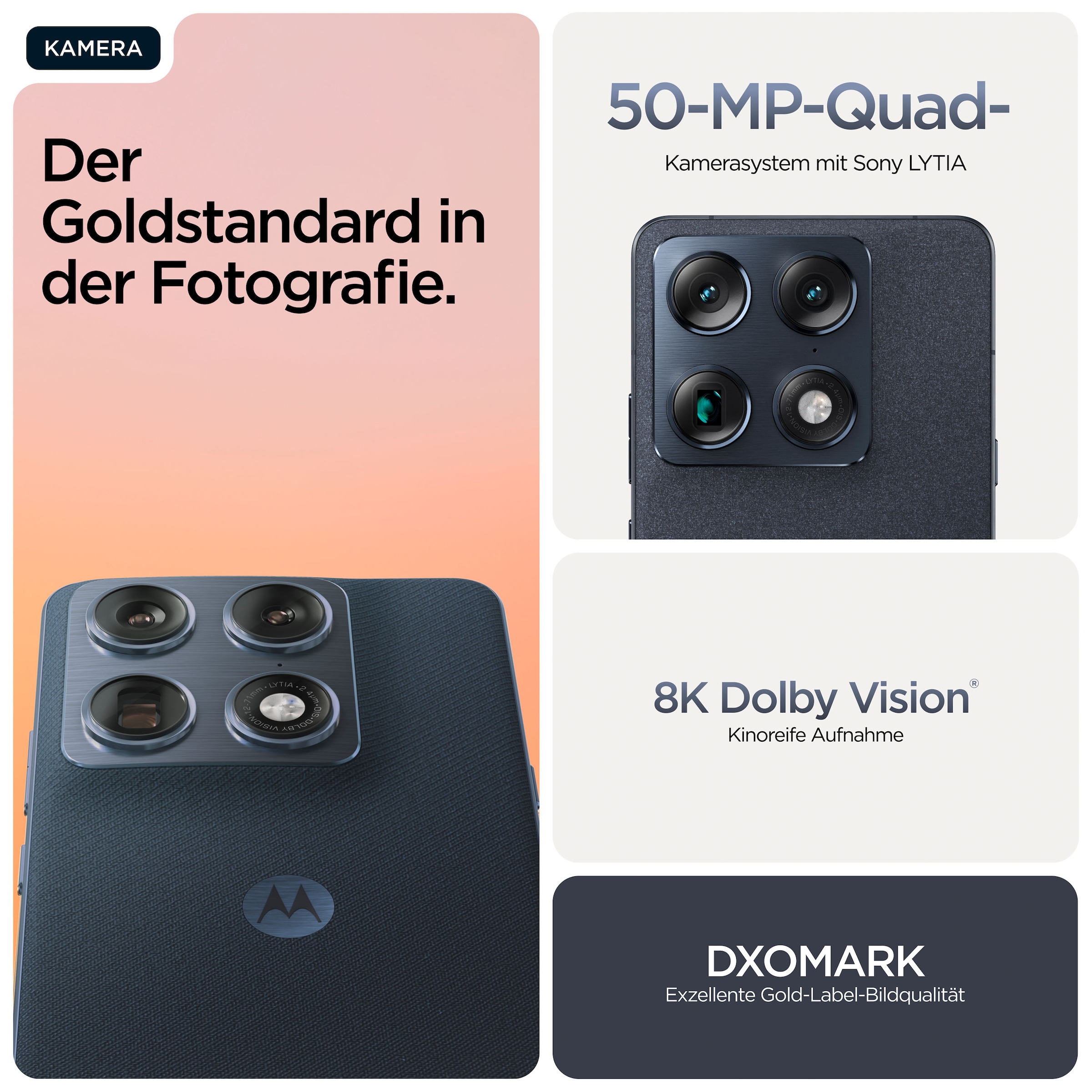 Motorola Smartphone »Signature« PANTONE® Carbon Super-HD+-Display, Corning Gorilla Glass Victus2, 90W-TurboPower