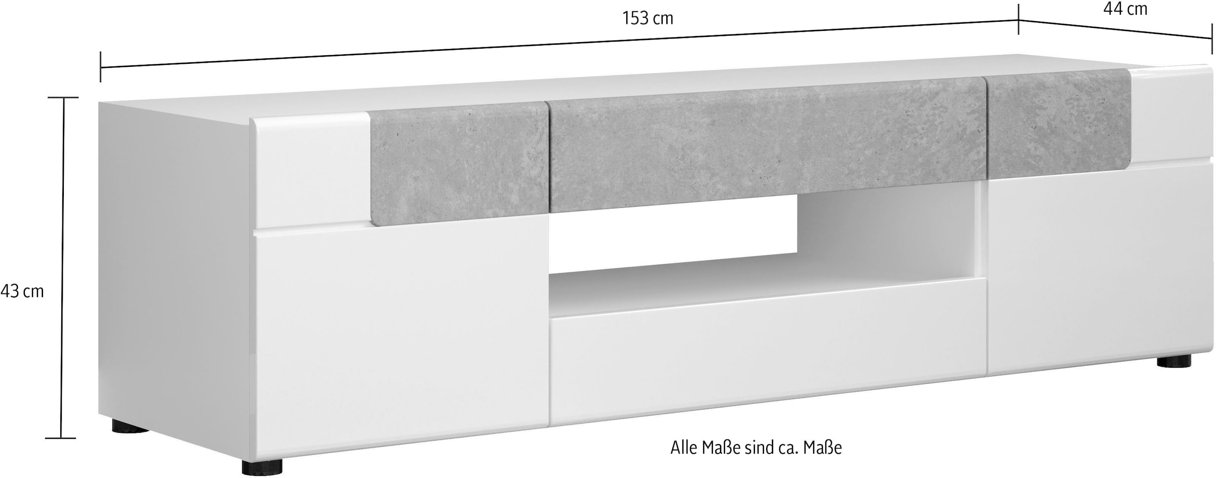 INOSIGN TV-Schrank »Taormina«, TV-Lowboard, Hochglanz mit eleganter Blende, Breite 153 cm