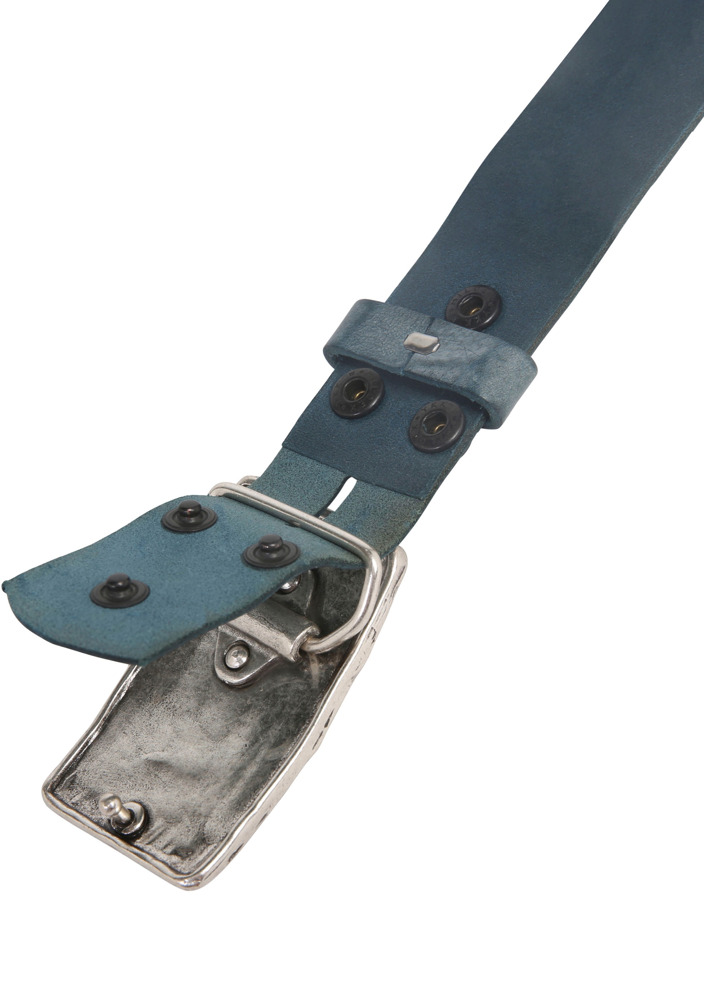 Rettungsring Gürtel Ledergürtel mit austauschbarer Schließe »Felswand Silber«