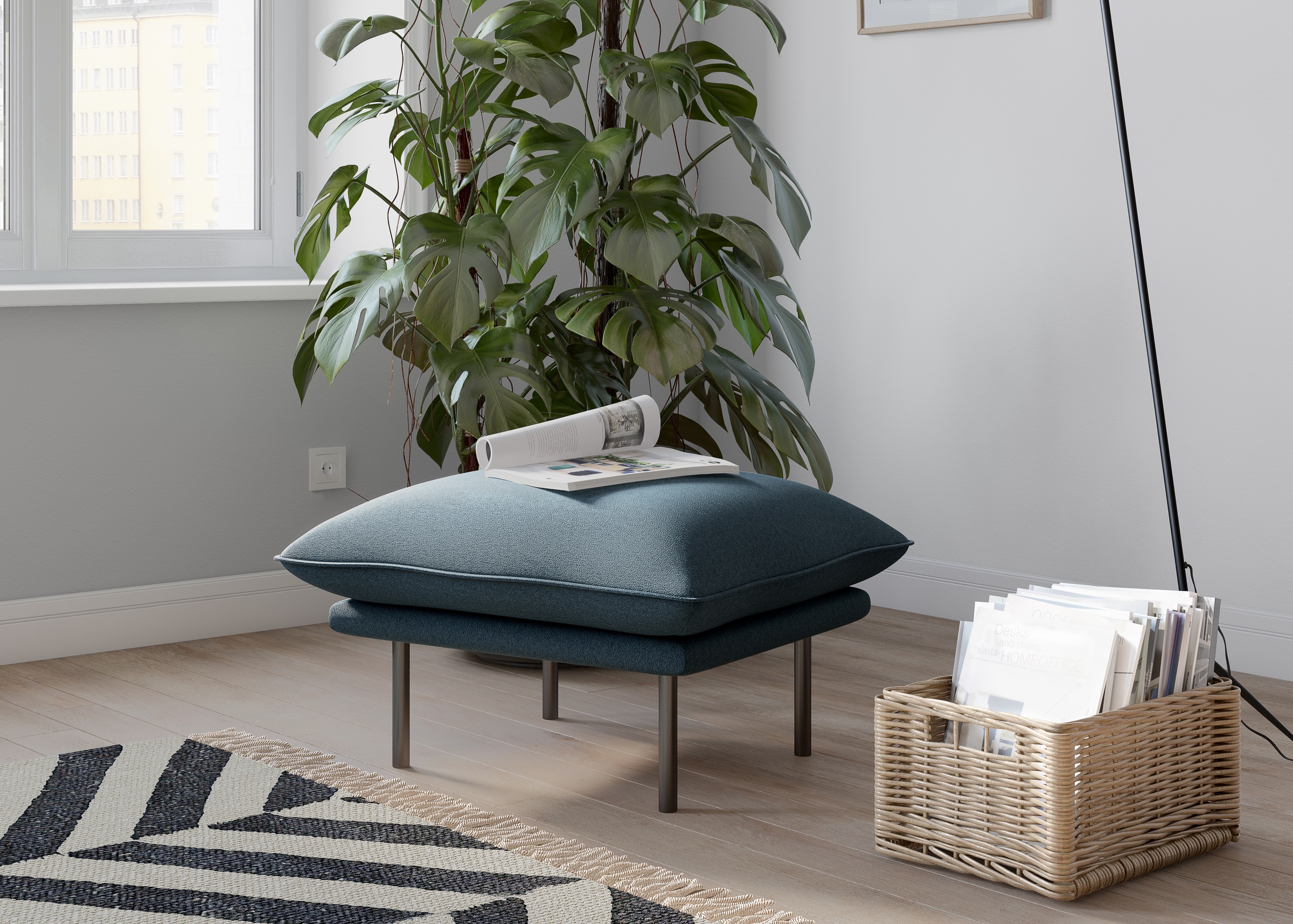 Home affaire Polsterhocker »Stine« Besonderes Design durch Kissenoptik und Keder, by Morten Georgsen