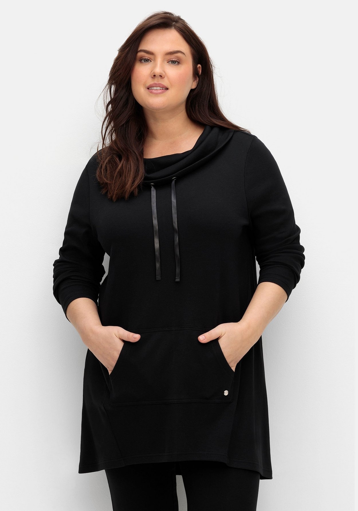 Sweatshirt »Oversized-Longshirt in A-Linie mit Stehkragen«, in A-Linie mit Stehkragen