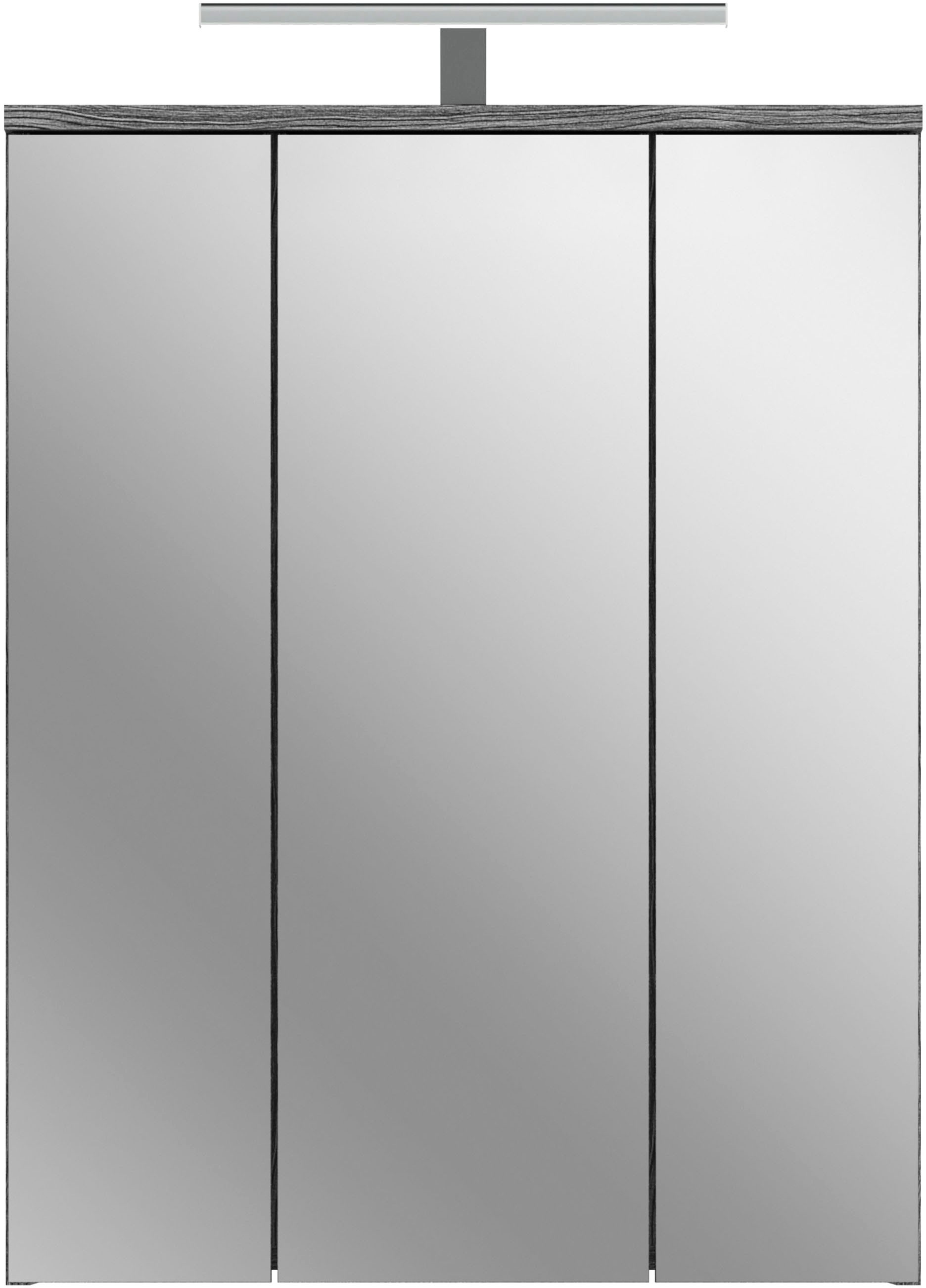 welltime Badmöbel-Set »LUCCA, 2 teilig, TOPSELLER!, inklusive LED Beleuchtung, bestehend aus:«, (Set, 2 St.), Waschbeckenunterschrank, Spiegelschrank, LED Badaufsatzleuchte