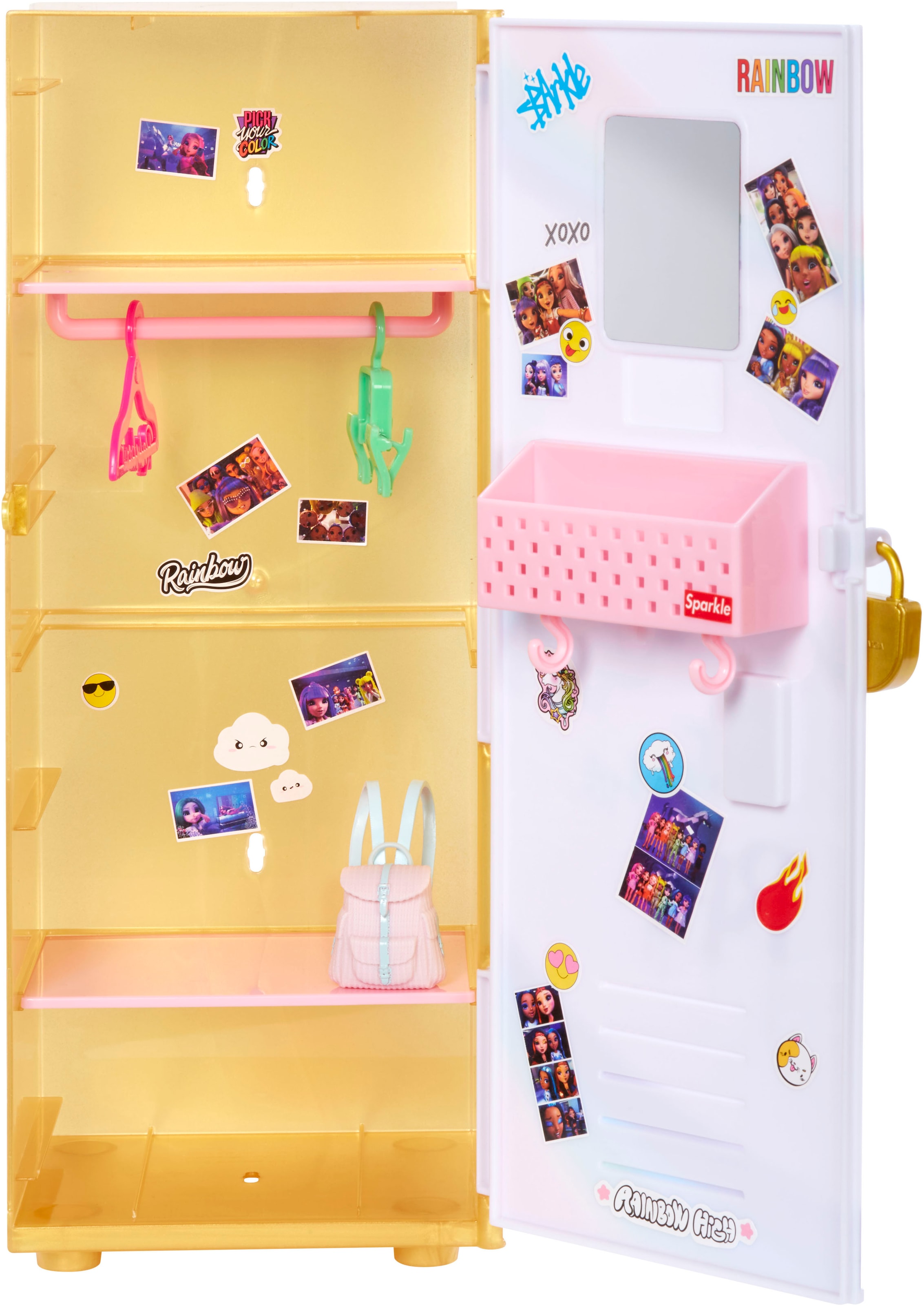 RAINBOW HIGH Puppenkleiderschrank »Rainbow High Locker and Doll Playset«, inklusive Puppe Pinkly Page