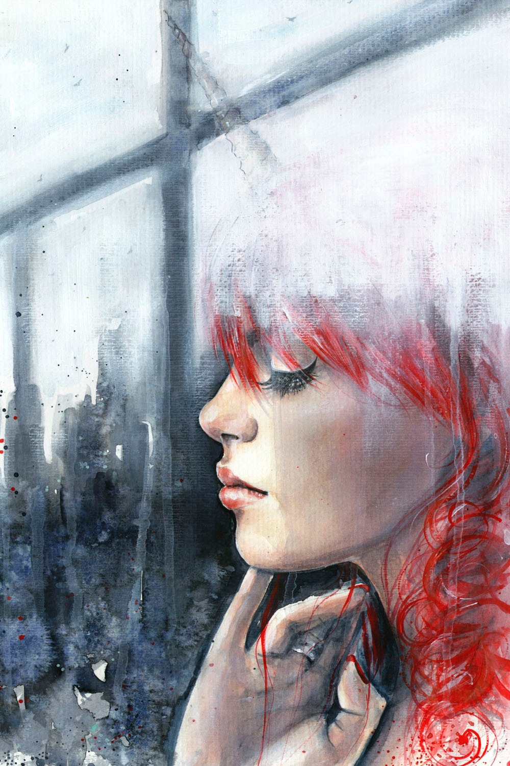queence Acrylglasbild »Frau am Fenster«, Kunst-Frau-Bilder von Frauen, Fine Art-Print in Galeriequalität