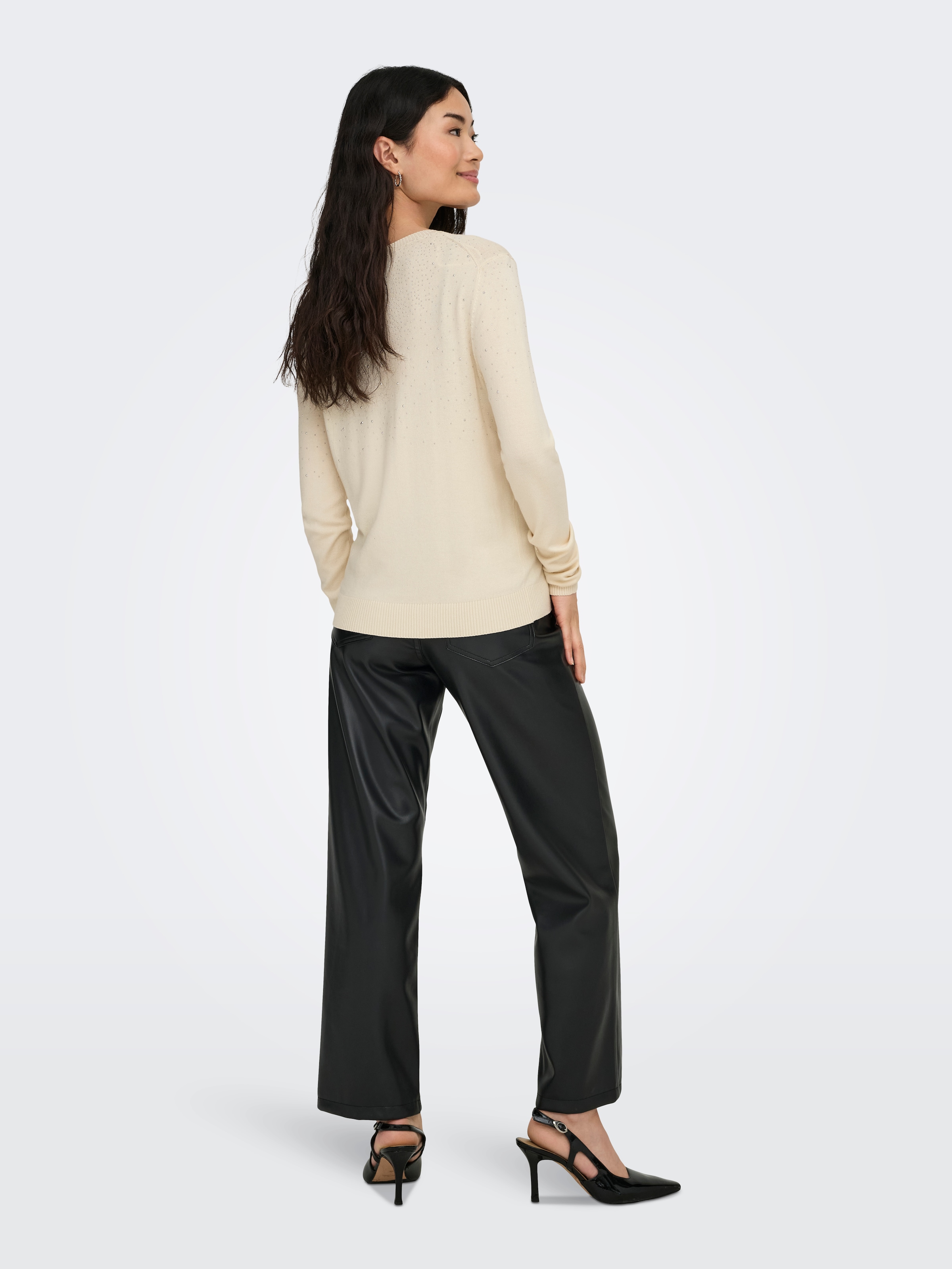 ONLY Rundhalspullover »ONLANABELLA LS BLING O-NECK KNT«