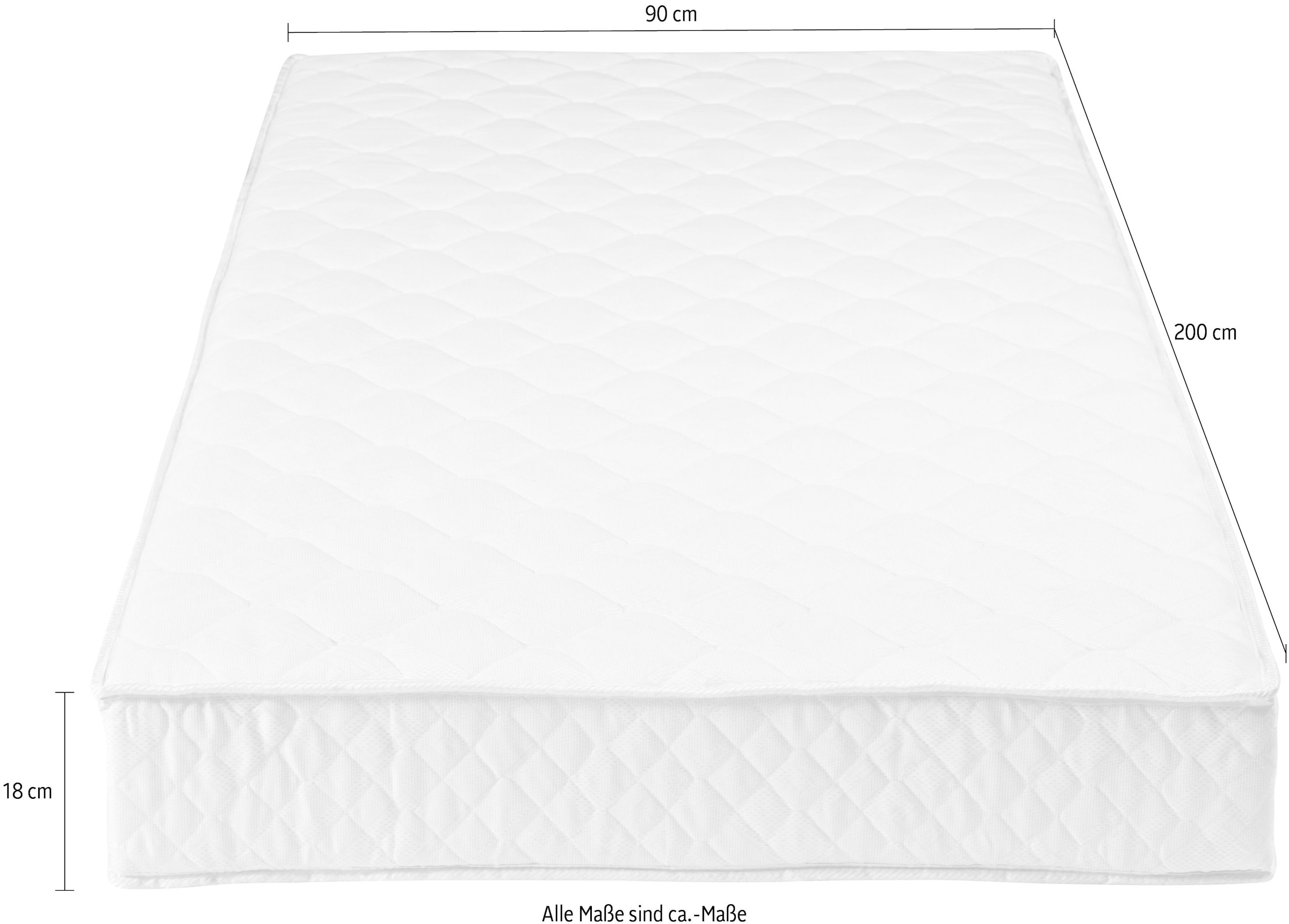 WOOOD Bonnellfederkernmatratze »Bonell mit Anti-Allergie 4-Rollen-Bonellfederkern, B90 x T200 x H17 cm« 18 cm hoch 1 Stk. tlg. Tragkraft 90 kg, Leichte Luxus-Komfortmatratze, pfleigleicht