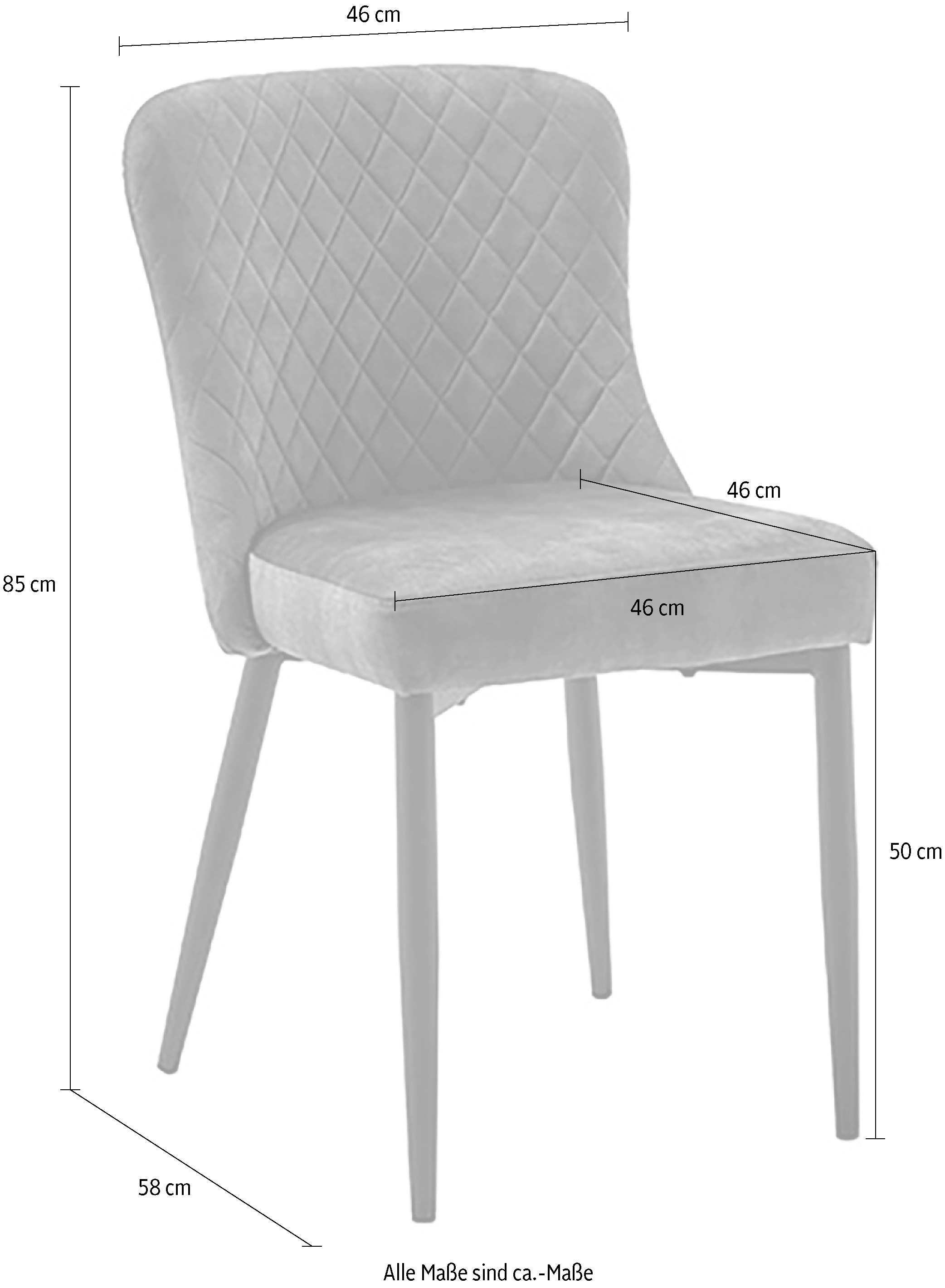 MCA furniture 4-Fußstuhl »ABOSHI Esszimmerstuhl (4er Set)«, (Set), 4 St., Veloursstoff, Taschenfederkern, Metall schwarz,Vintage-Veloursoptik,belastbar 120 kg
