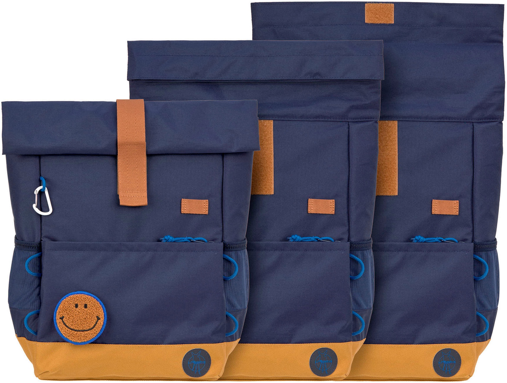 LÄSSIG Kinderrucksack »Little Gang, Medium Rolltop Backpack, navy«, Reflektoren, aus recycelten PET-Flaschen