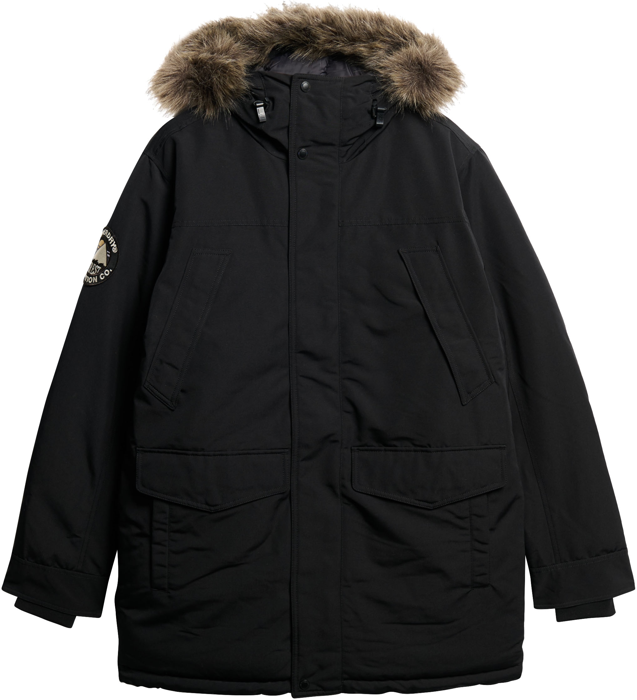 Superdry Parka »EVEREST FAUX FUR PARKA JACKET«, mit Kapuze