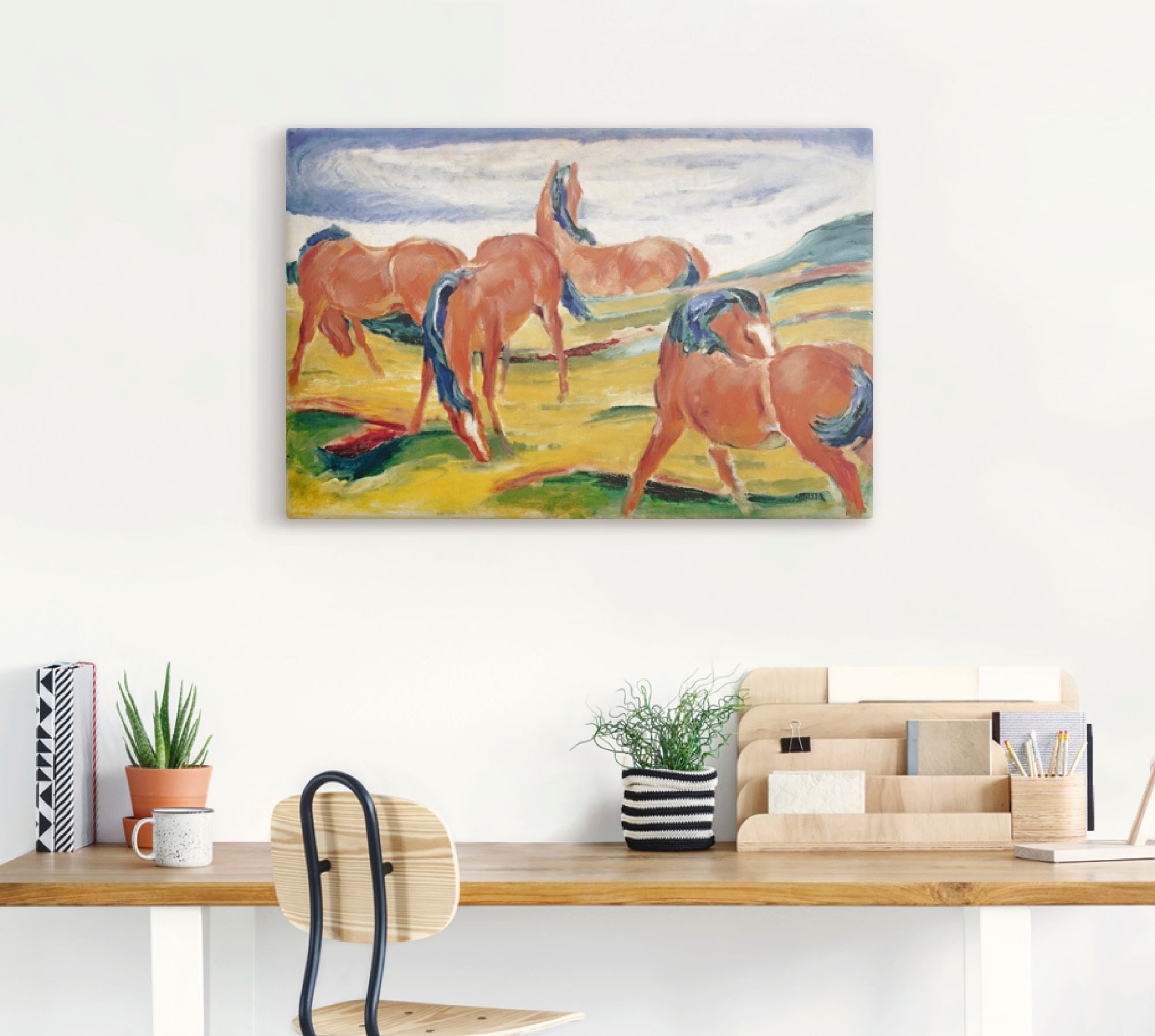 Artland Wandbild »Weidende Pferde III. 1910«, Haustiere, (1 St.), als Alubild, Outdoorbild, Leinwandbild in verschied. Größen