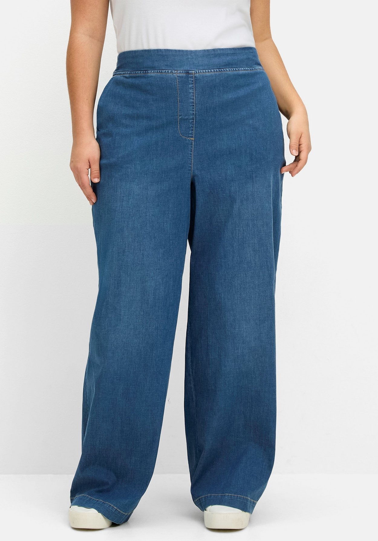 Sheego Stretch-Jeans »Weite Jeans mit Schlupfbund, in leichter Qualität«